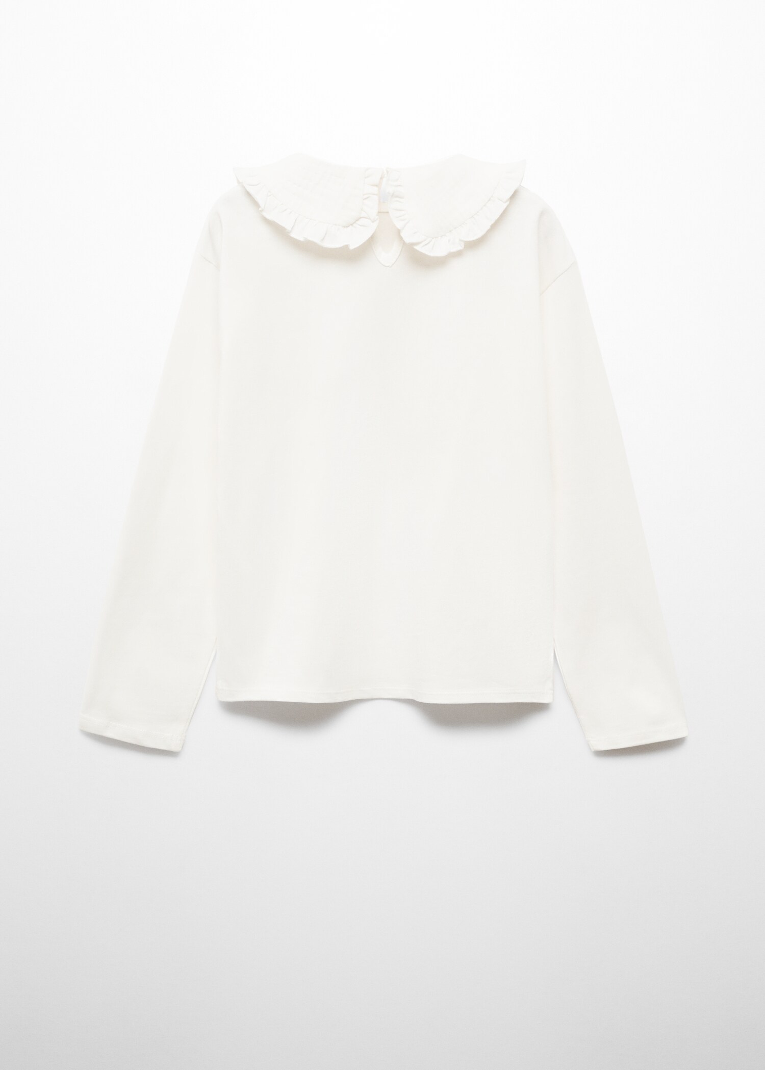 Baumwoll-T-Shirt mit Babydoll-Kragen - Rückseite des Artikels
