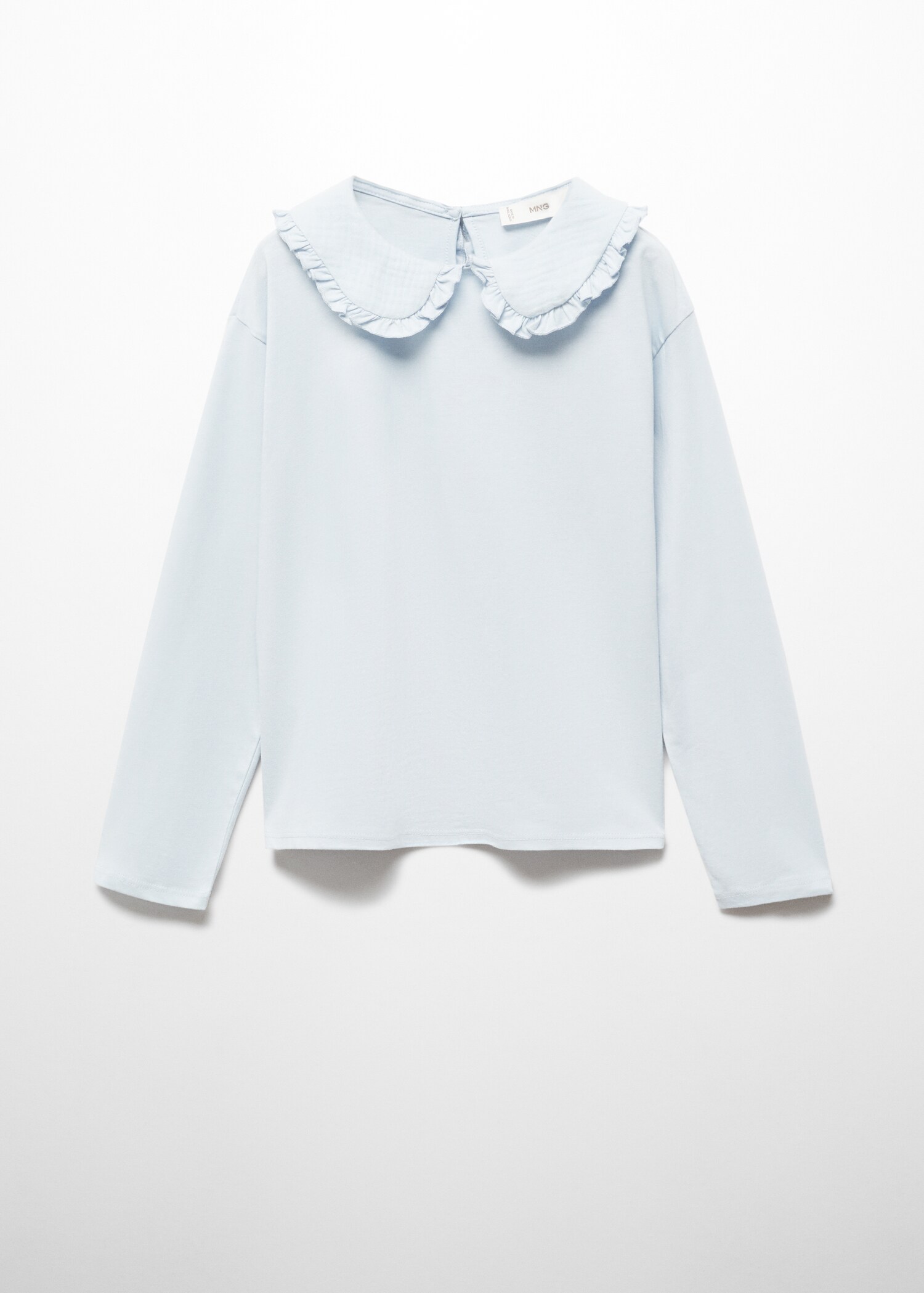 Baumwoll-T-Shirt mit Babydoll-Kragen - Artikel ohne Model