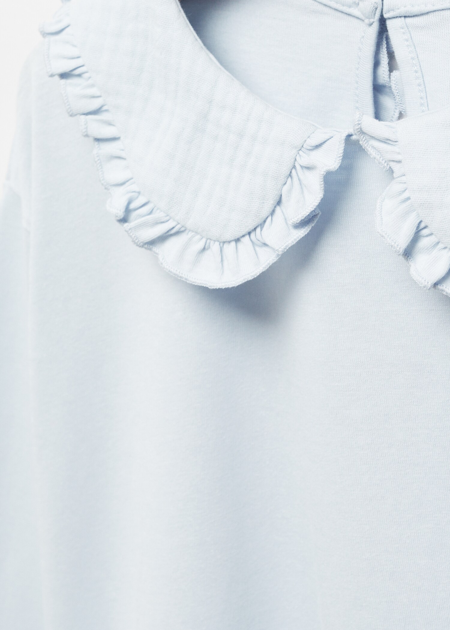 Baumwoll-T-Shirt mit Babydoll-Kragen - Detail des Artikels 8