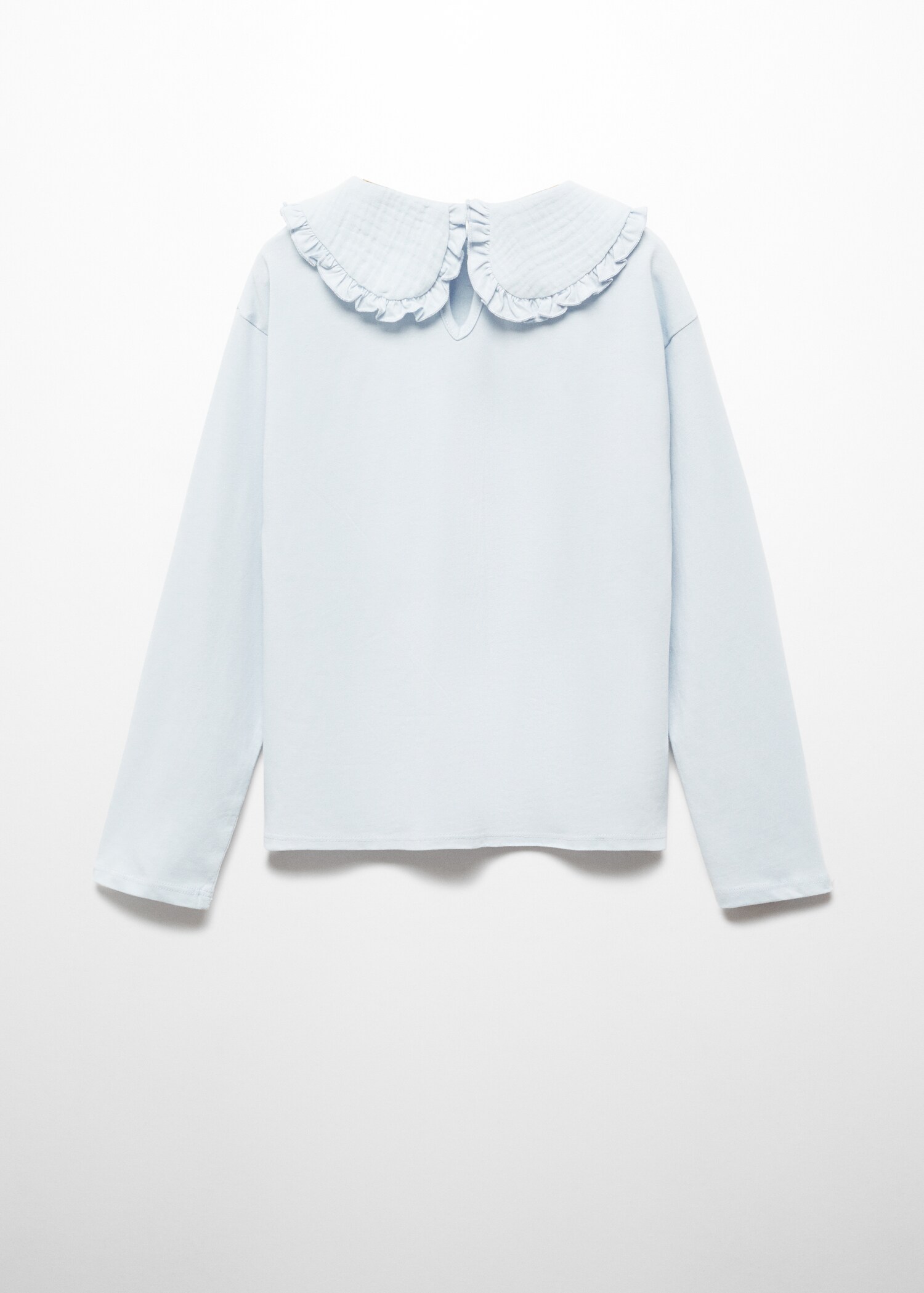 Baumwoll-T-Shirt mit Babydoll-Kragen - Rückseite des Artikels