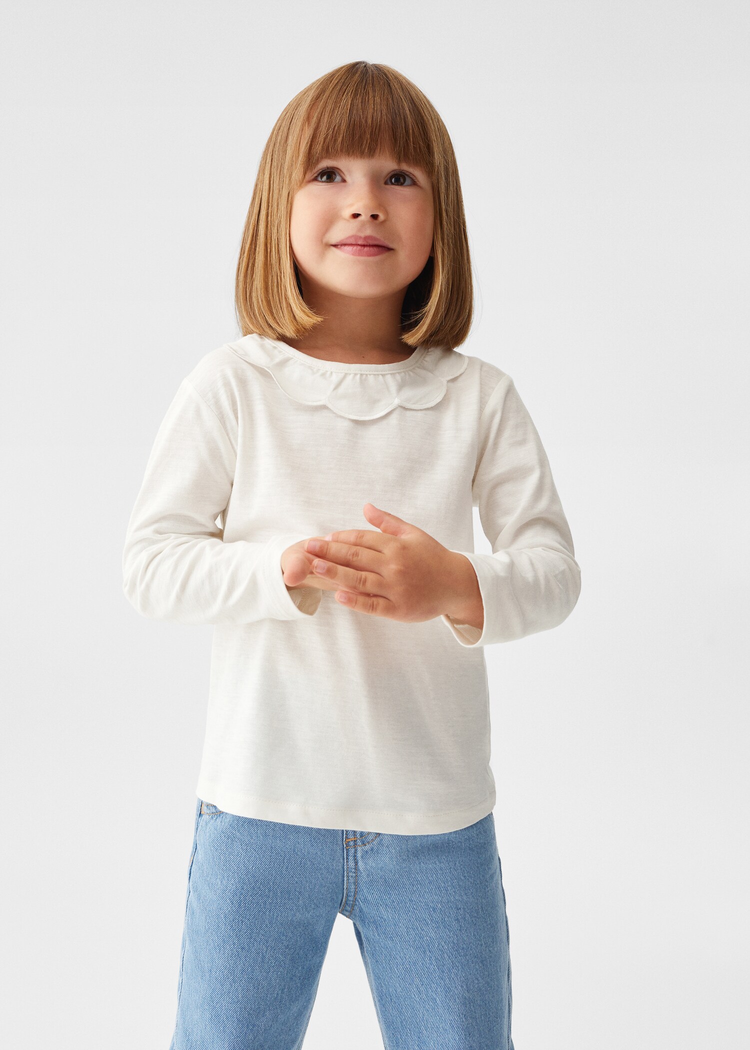 Long sleeve cotton t-shirt - Medium plane