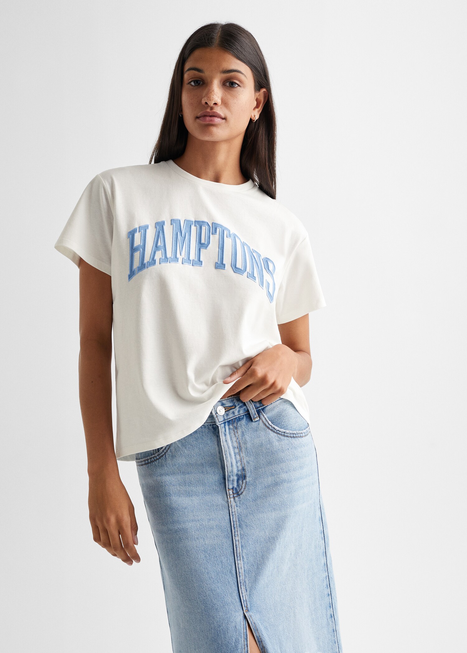 Camiseta mensaje estampado - Plano medio