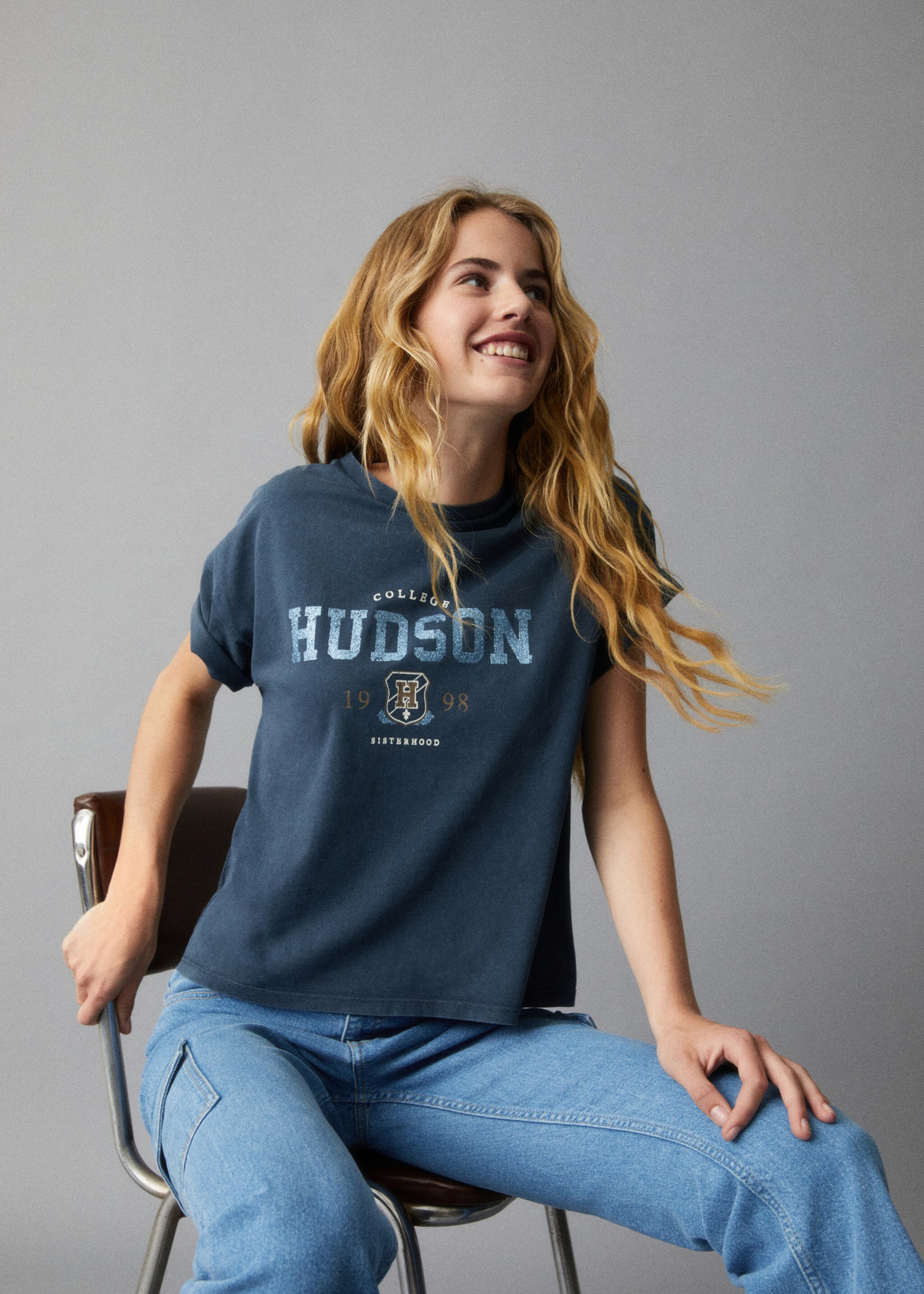 T-shirt coton imprimé - Détail de l'article 5, Bleu marine. Ref: 57004025-00.