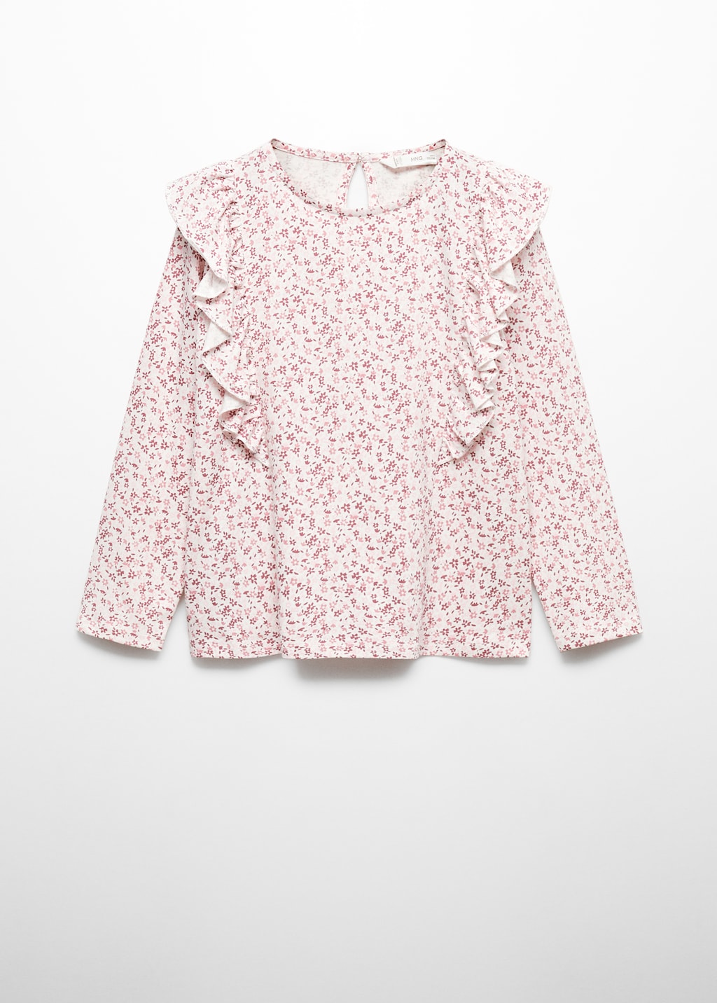 Tシャツ・カットソー RONRON FLORAL LONG SLEEVE IVORY PINK FLOWER RR24ALT3222IV FLORAL LONG SLEEVE IVORY PINK FLOWER - RONRON 론론