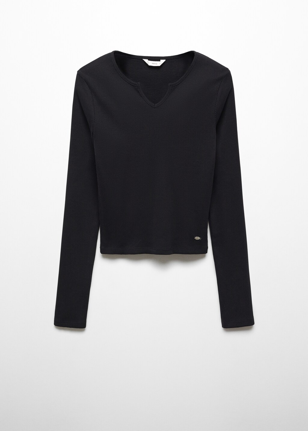 Ribbed long-sleeved t-shirt - Teen Girl | MANGO OUTLET USA