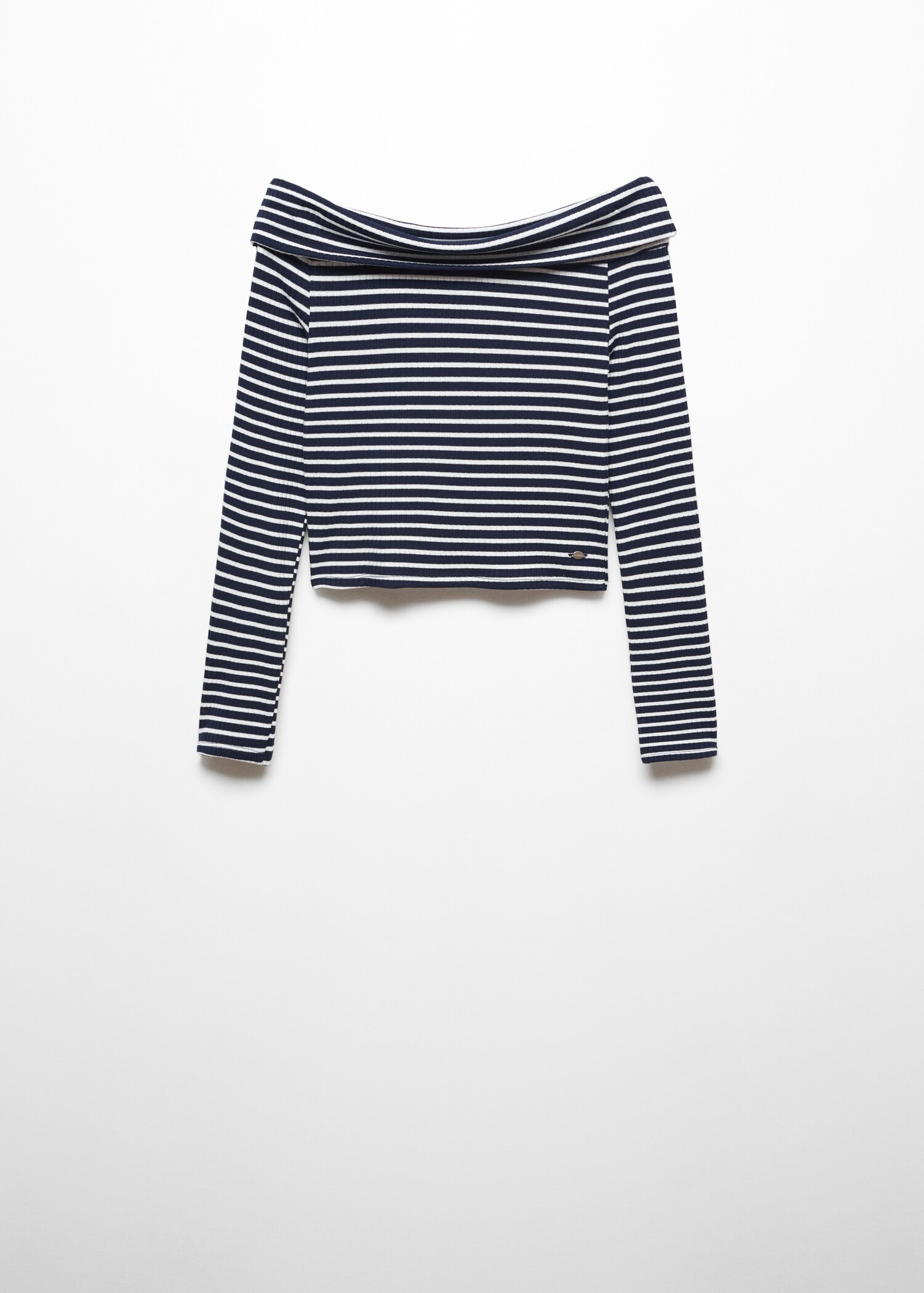 Off-shoulder stipes t-shirt - Article without model