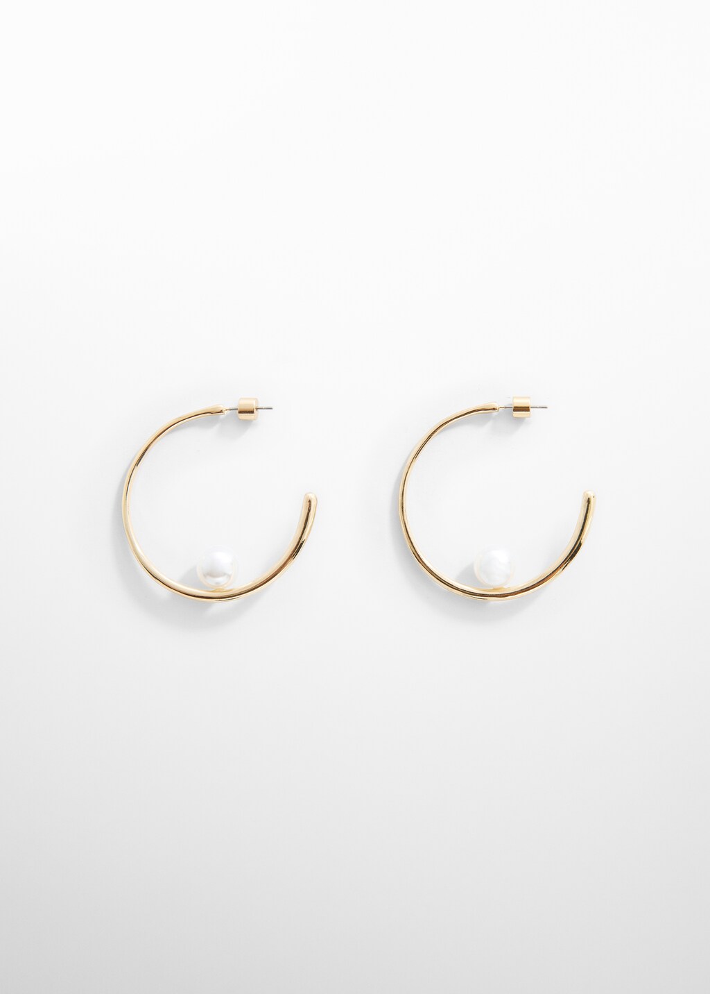 Mango pearl hoop earrings deals