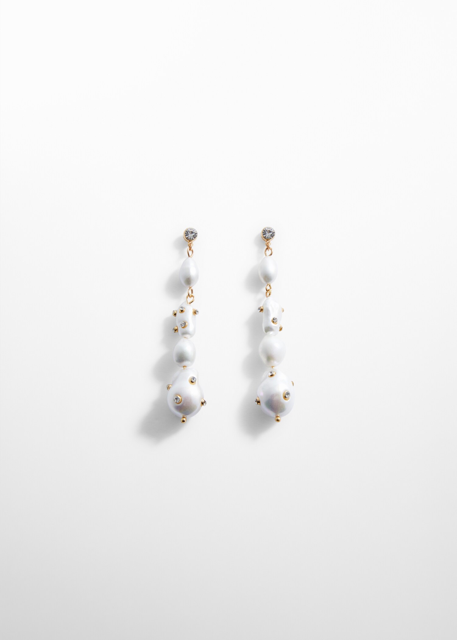 Pearl earrings with rhinestone detail - Article without model