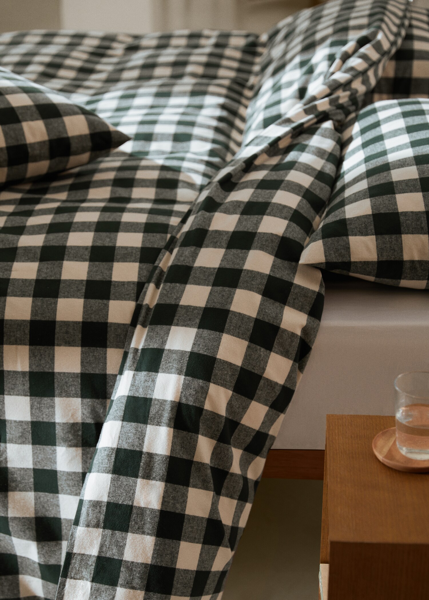 Two-tone check flannel duvet cover Superking bed - Details of the article 8