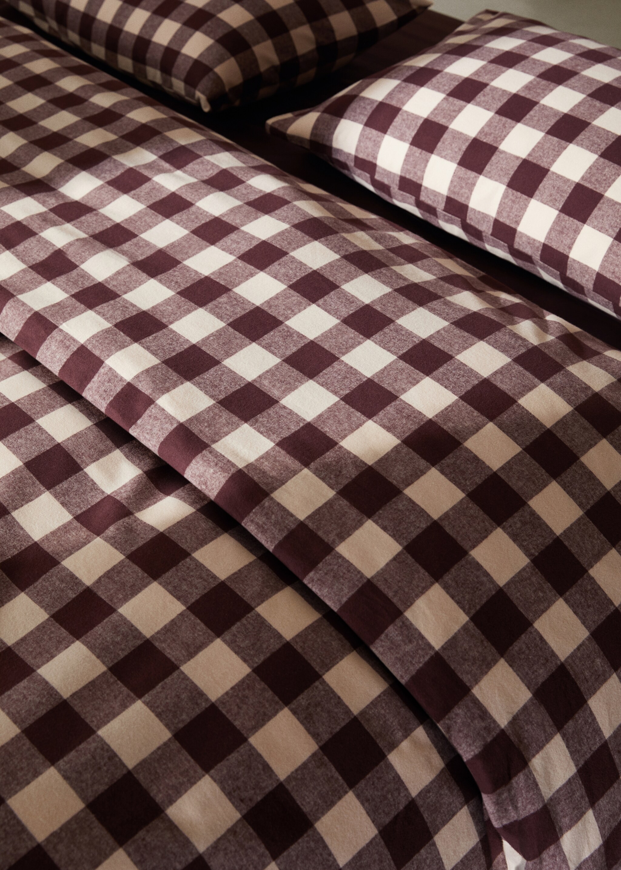 Two-tone check flannel duvet cover Superking bed - Details of the article 7
