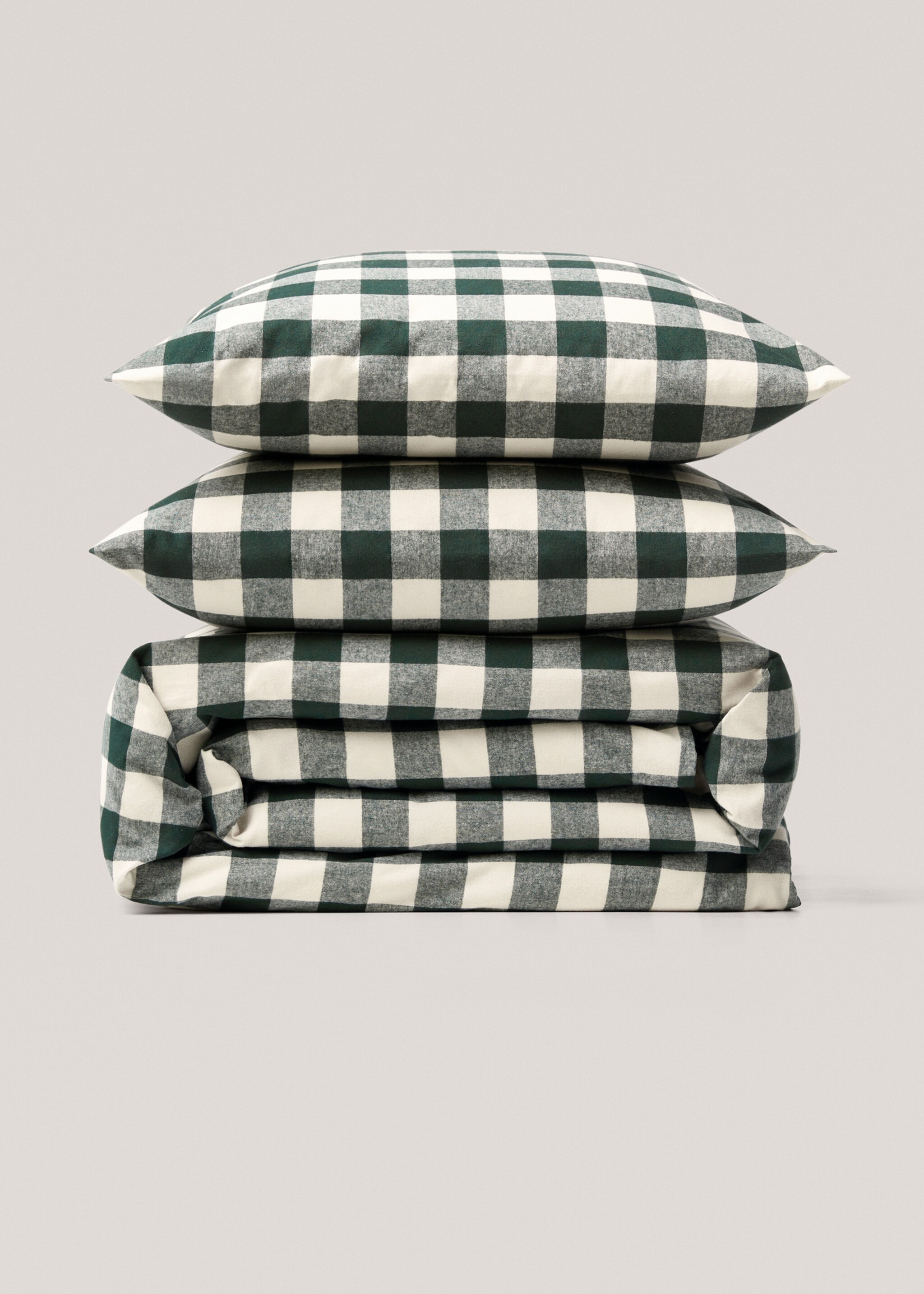 Copripiumino flanella quadri bicolore letto 135 cm - Articolo senza modello