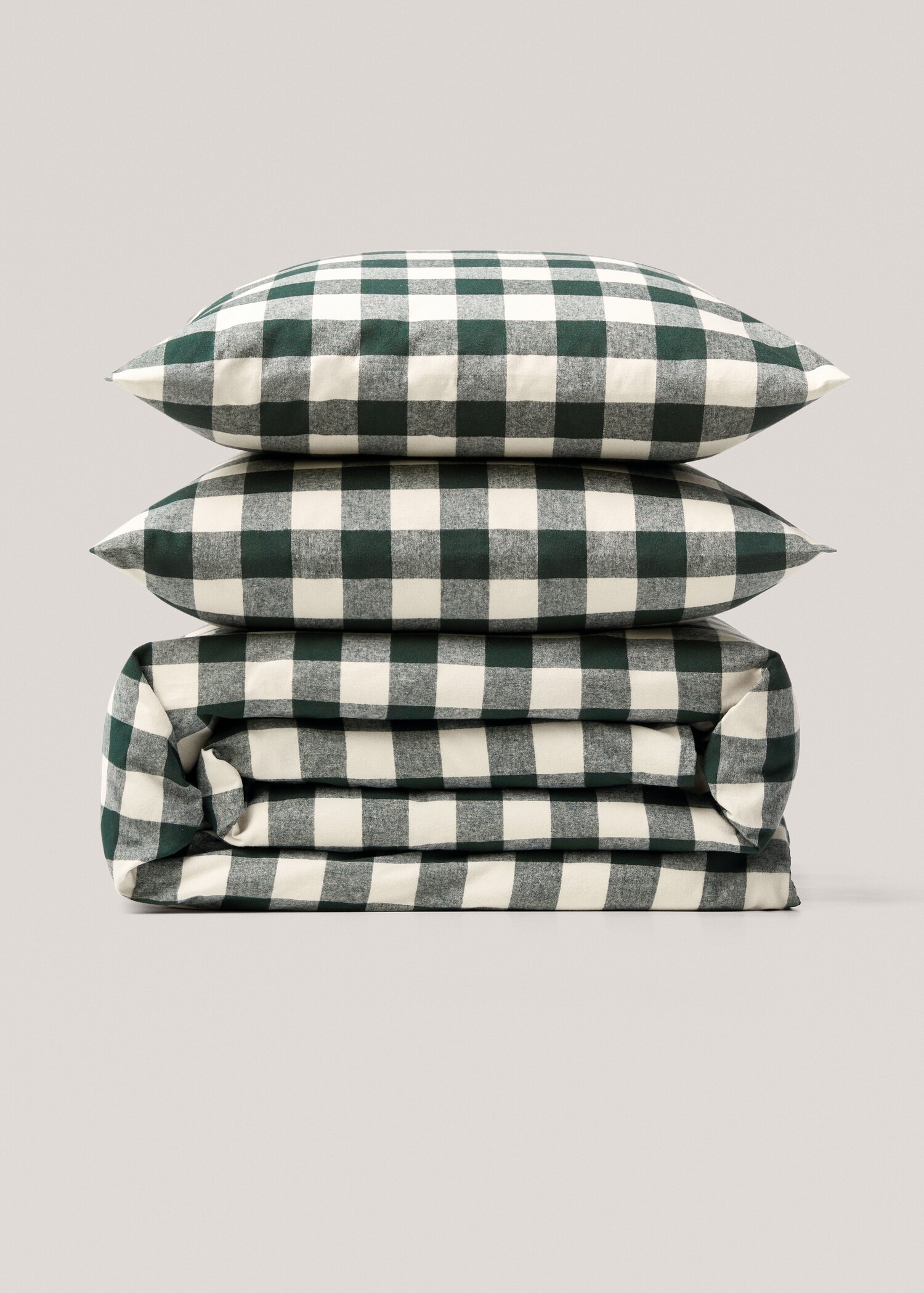 Two-tone check flannel duvet cover Queen bed - Article without model