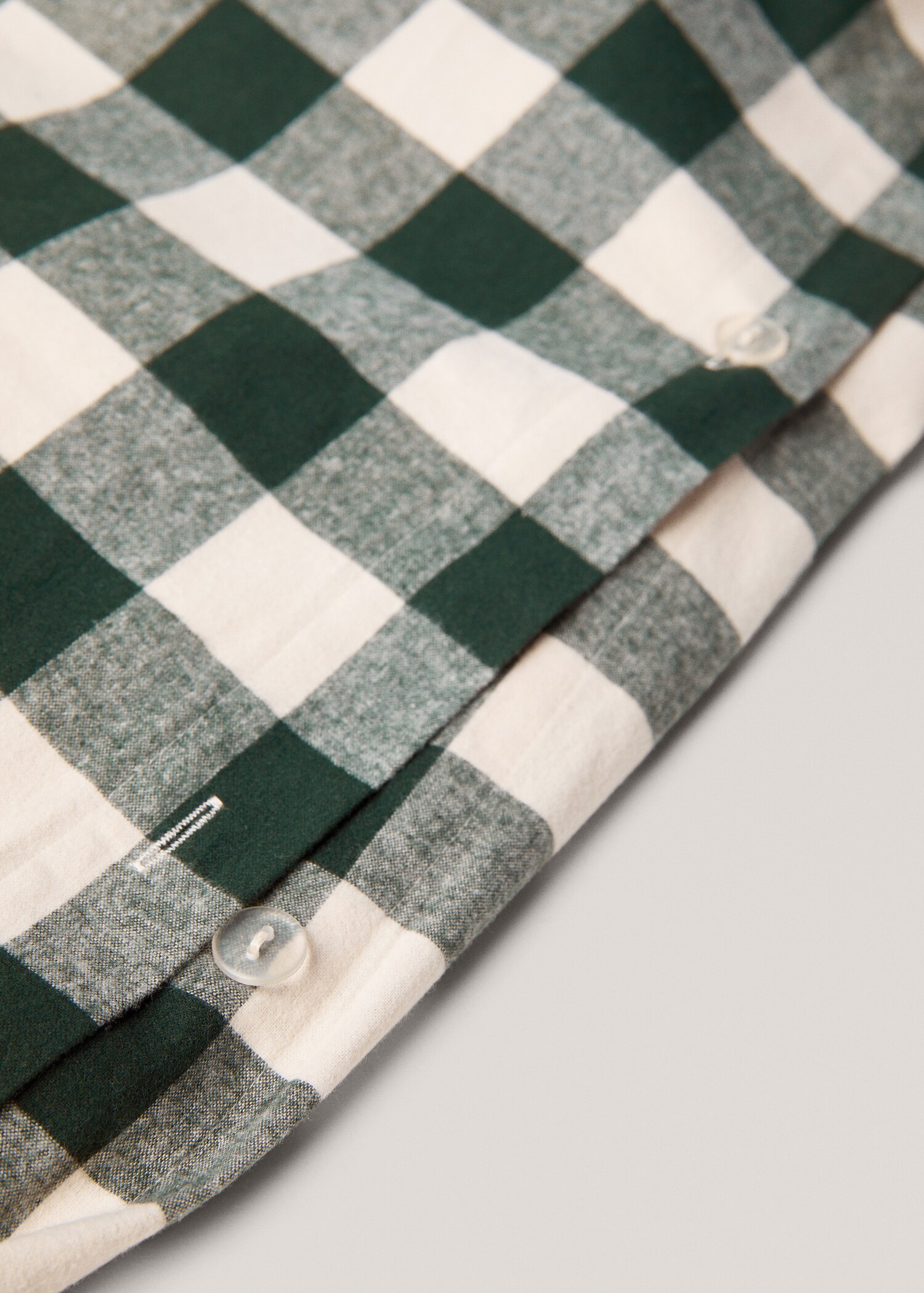 Two-tone check flannel duvet cover Queen bed - Details of the article 3