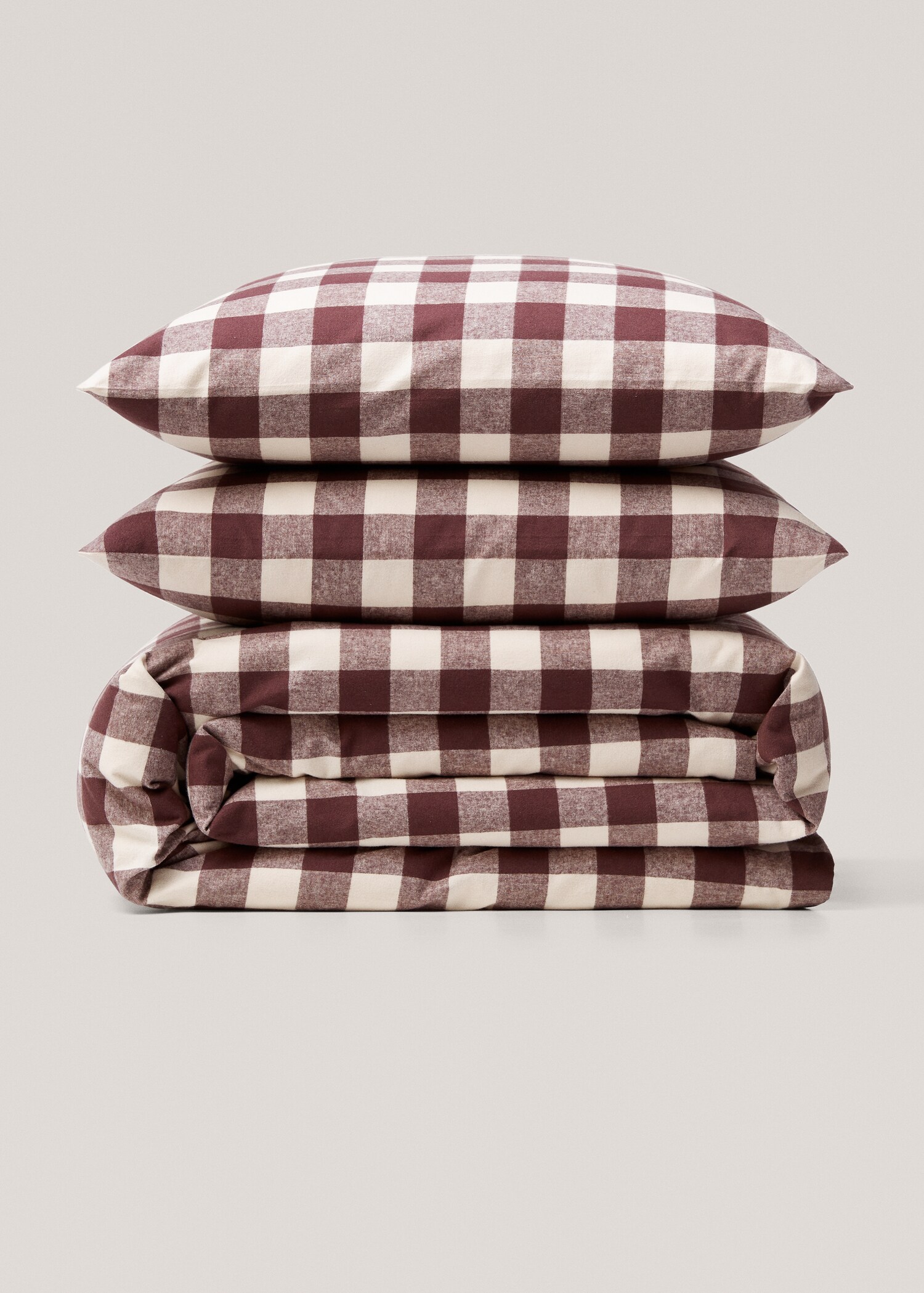 Two-tone check flannel duvet cover Queen bed - Article without model