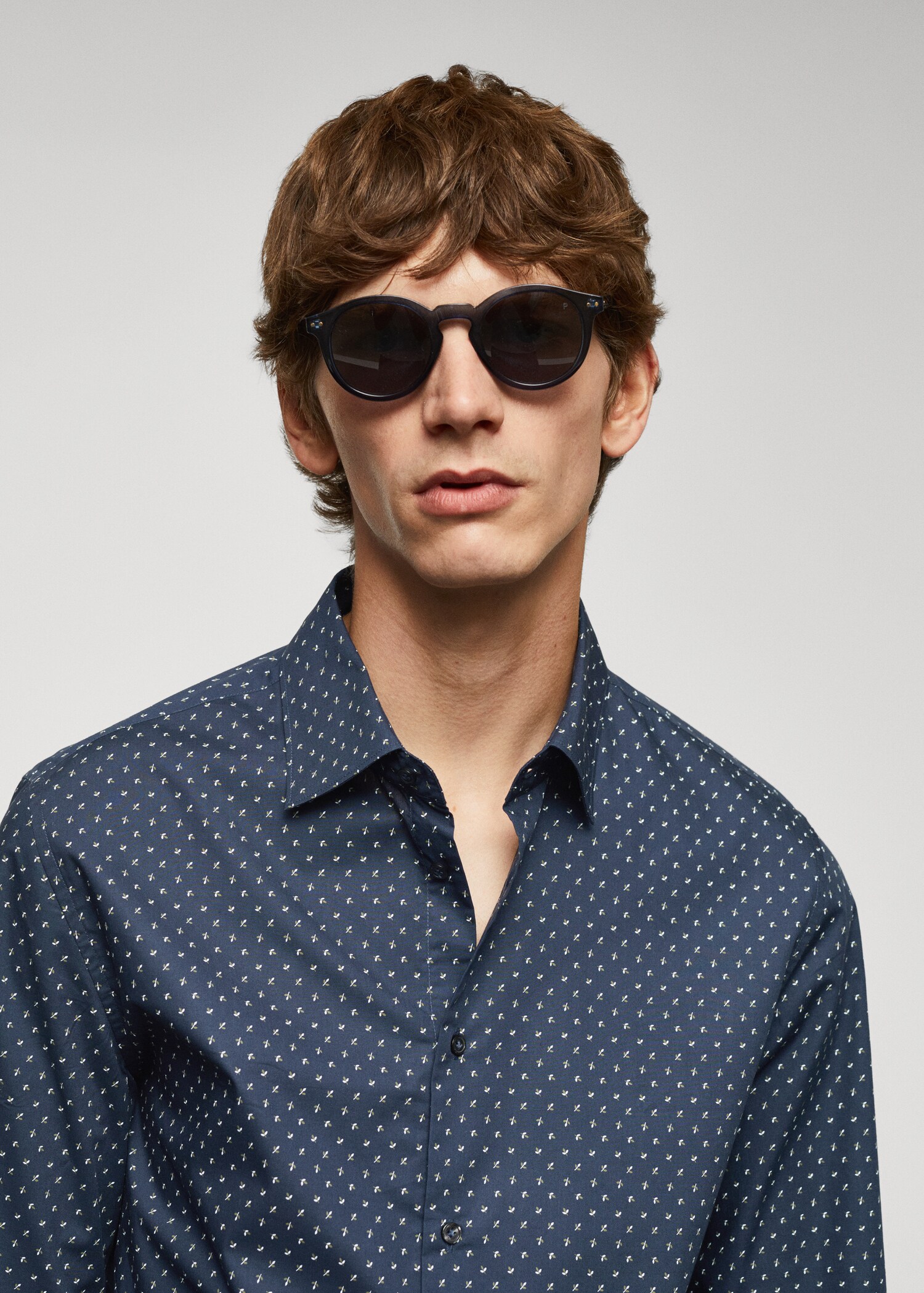 Chemise 100 % coton en imprimé micro-feuilles - Détail de l'article 1