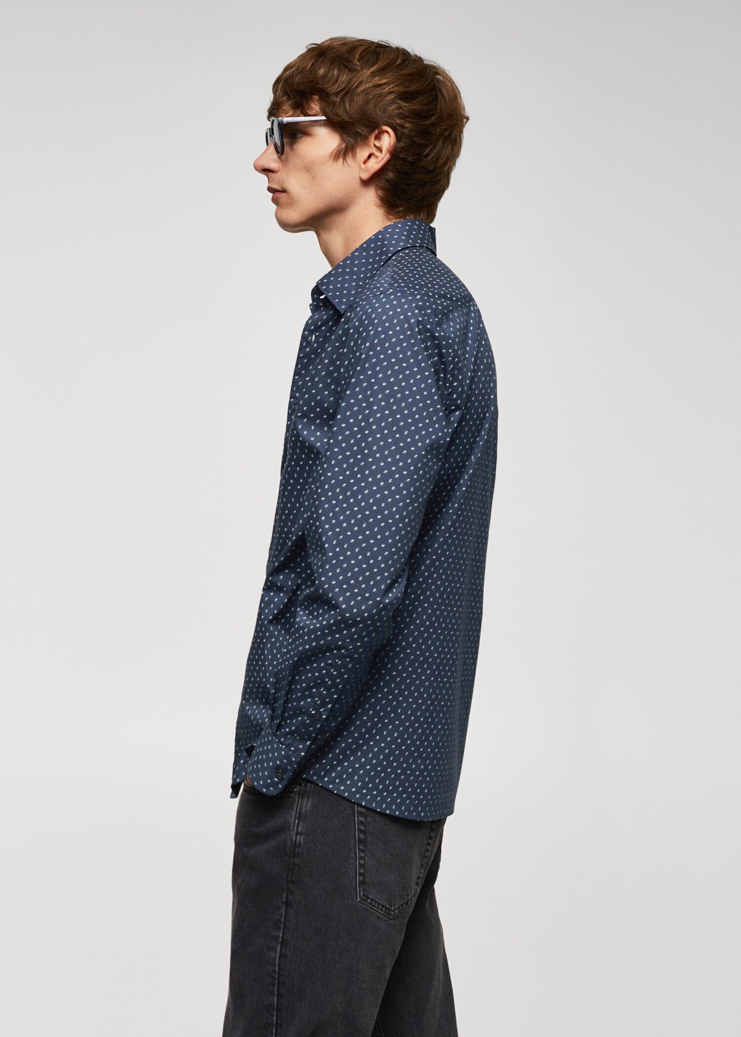Chemise 100 % coton en imprimé micro-feuilles - Détail de l'article 2