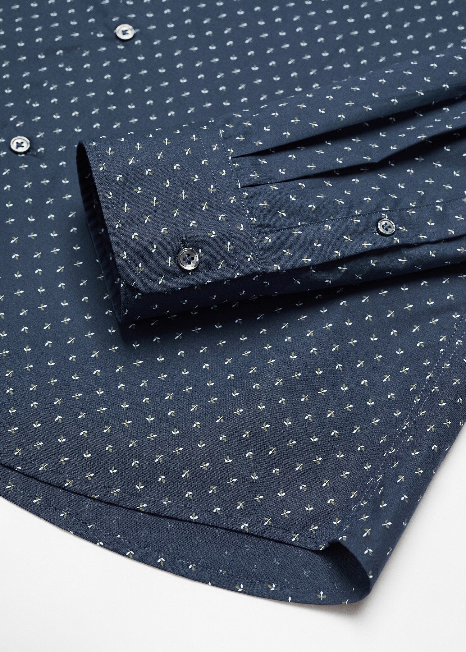 Chemise 100 % coton en imprimé micro-feuilles - Détail de l'article 8