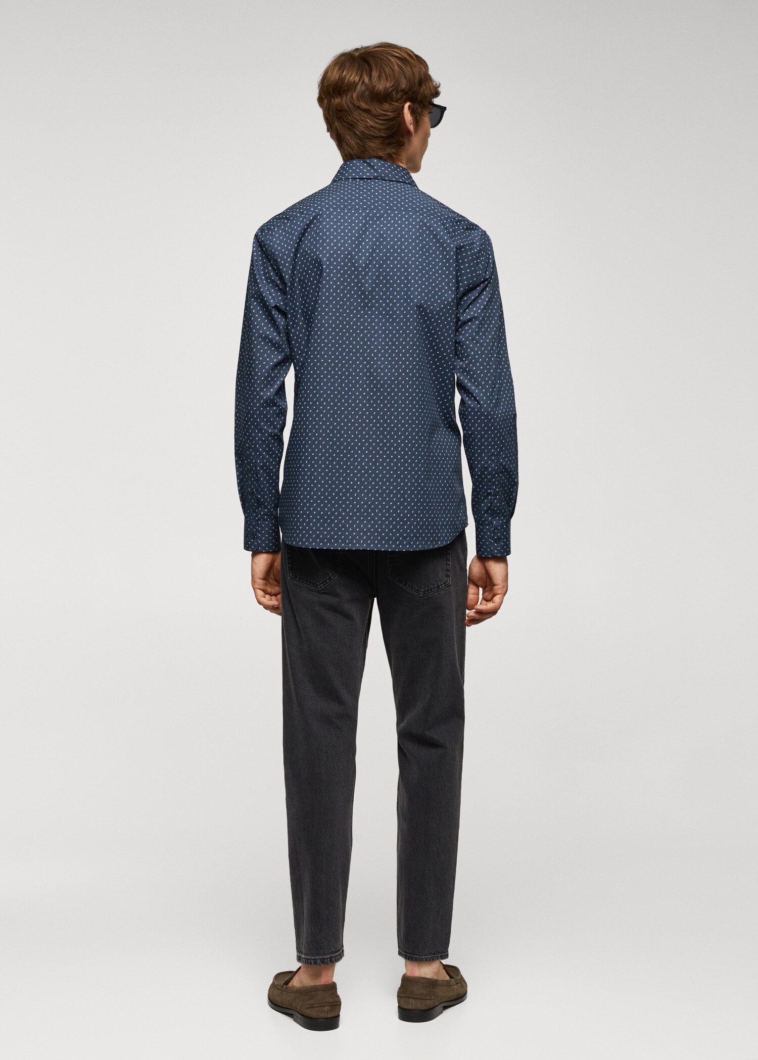 Chemise 100 % coton en imprimé micro-feuilles - Verso de l’article