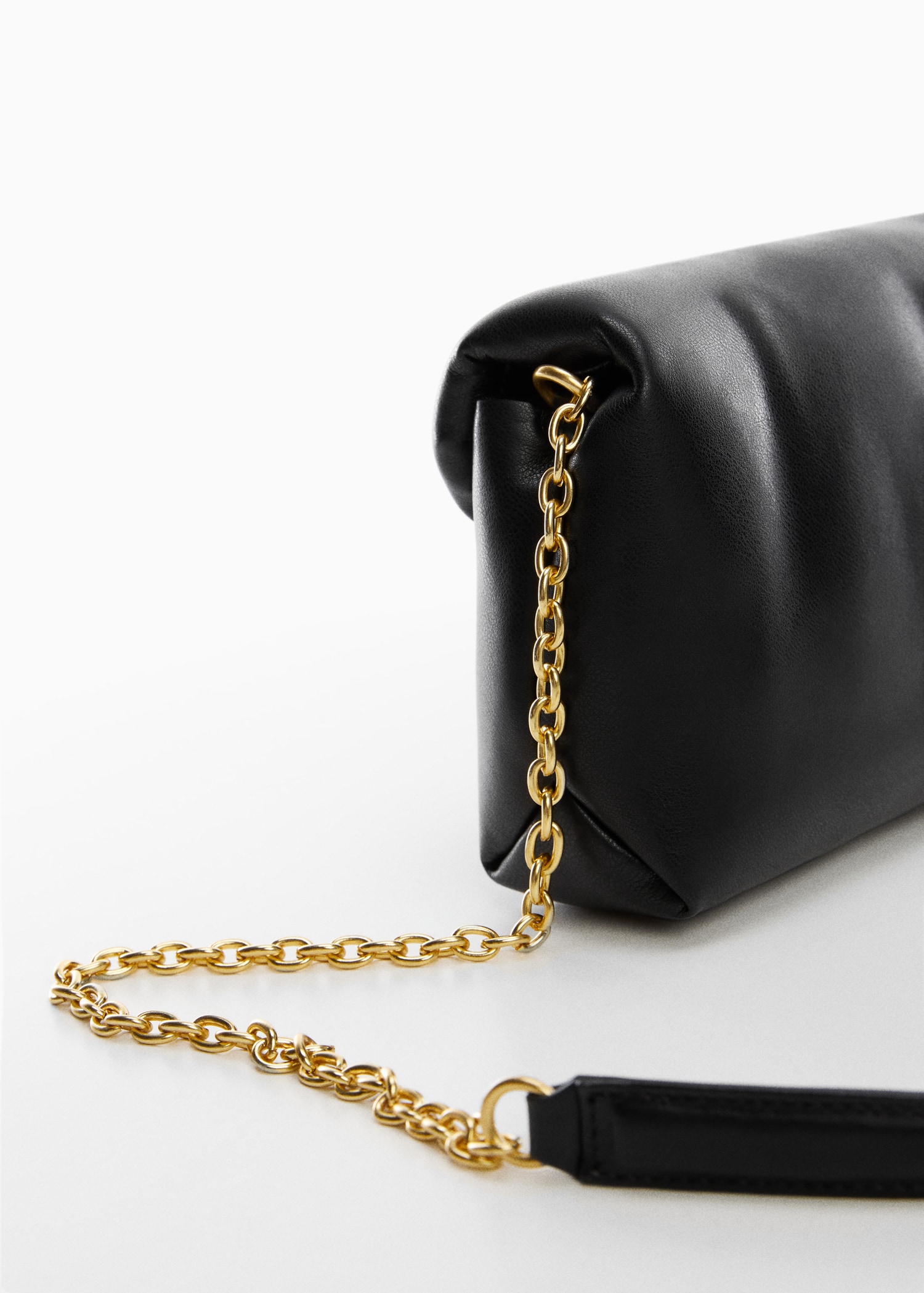 Mango Clutch Schwarz Mit Kette Gesteppte Tasche Mit Kettenhenkel