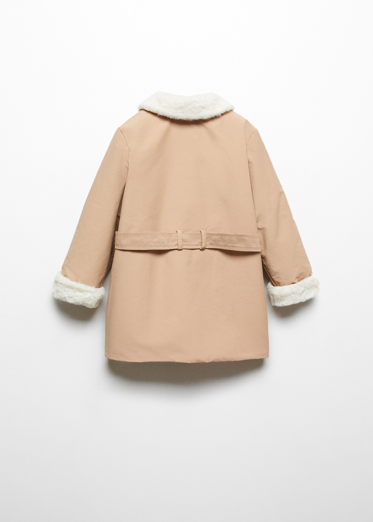 Trenchcoat mit Kunstpelzkragen - Rückseite des Artikels