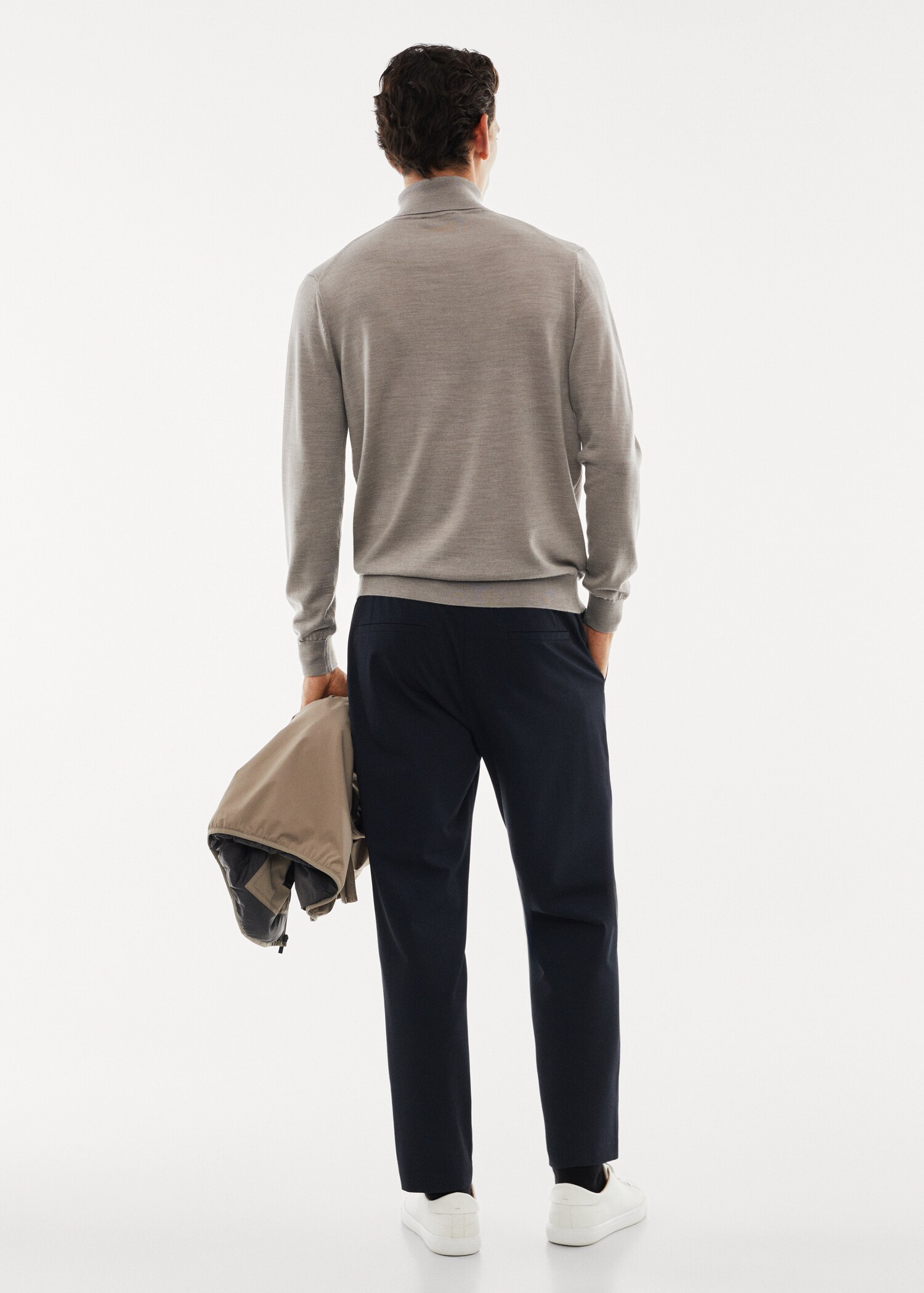 Pullover aus 100 % Merinowolle mit Rollkragen - Rückseite des Artikels