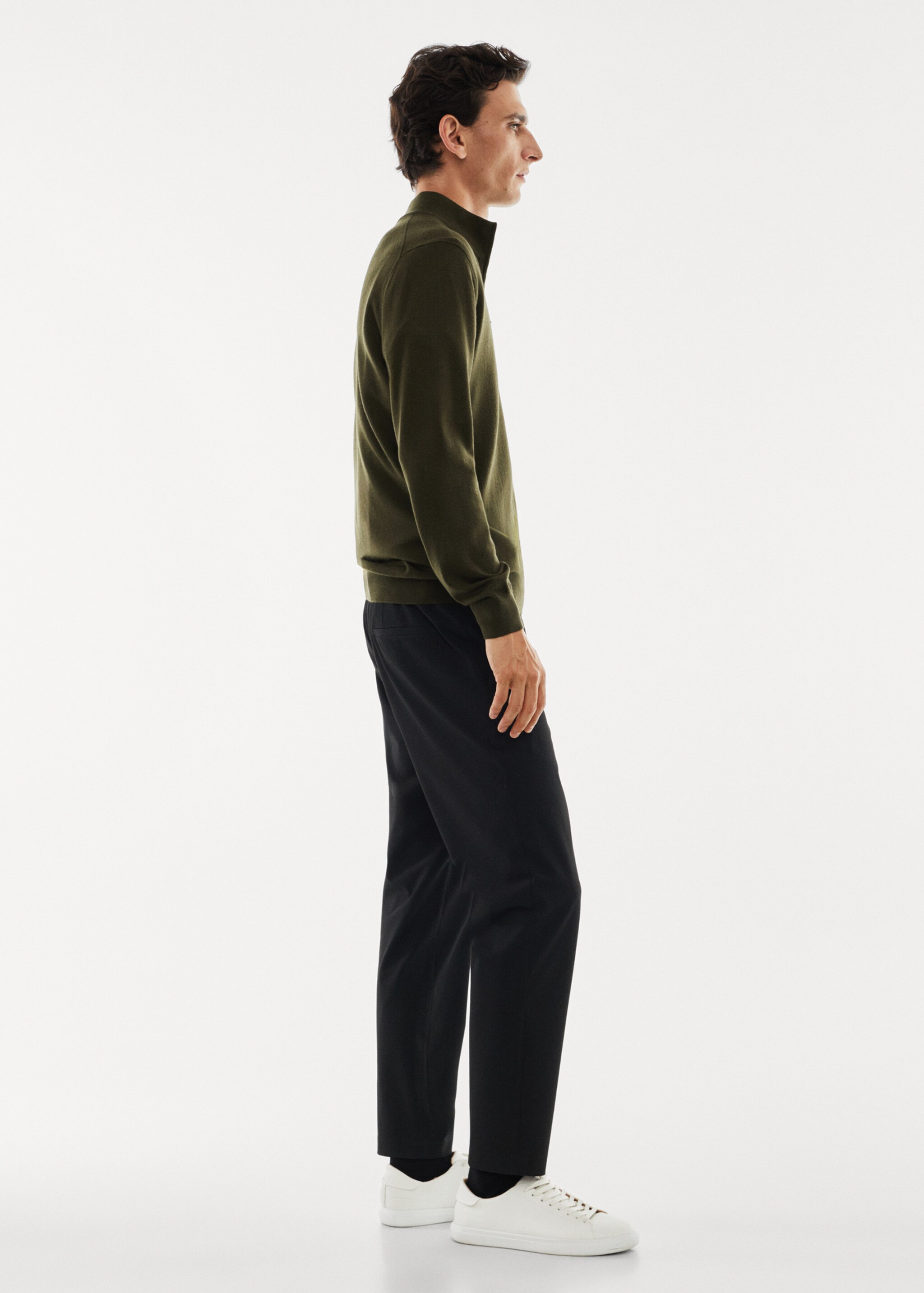 100% merino wool sweater with zip-neck - Details of the article 2