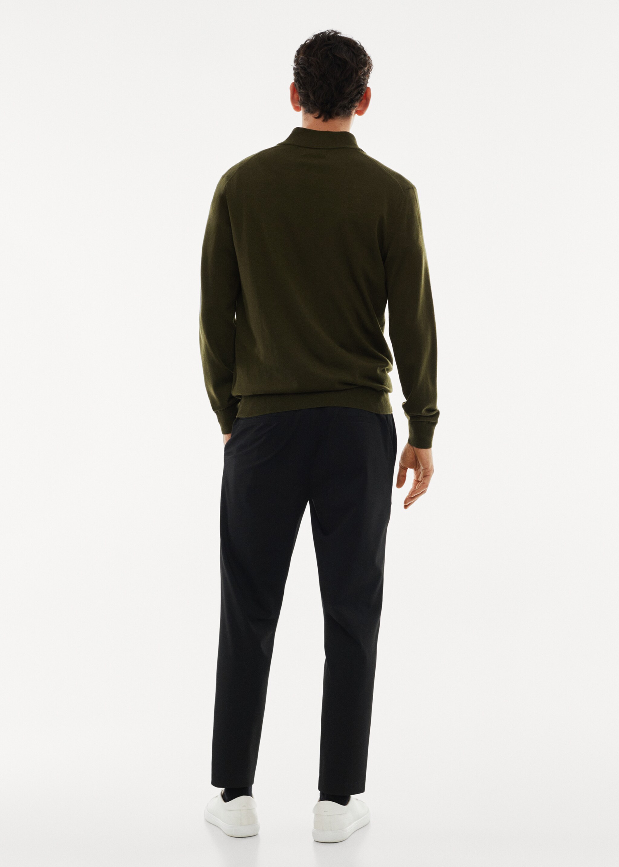 100% merino wool sweater with zip-neck - Reverse of the article
