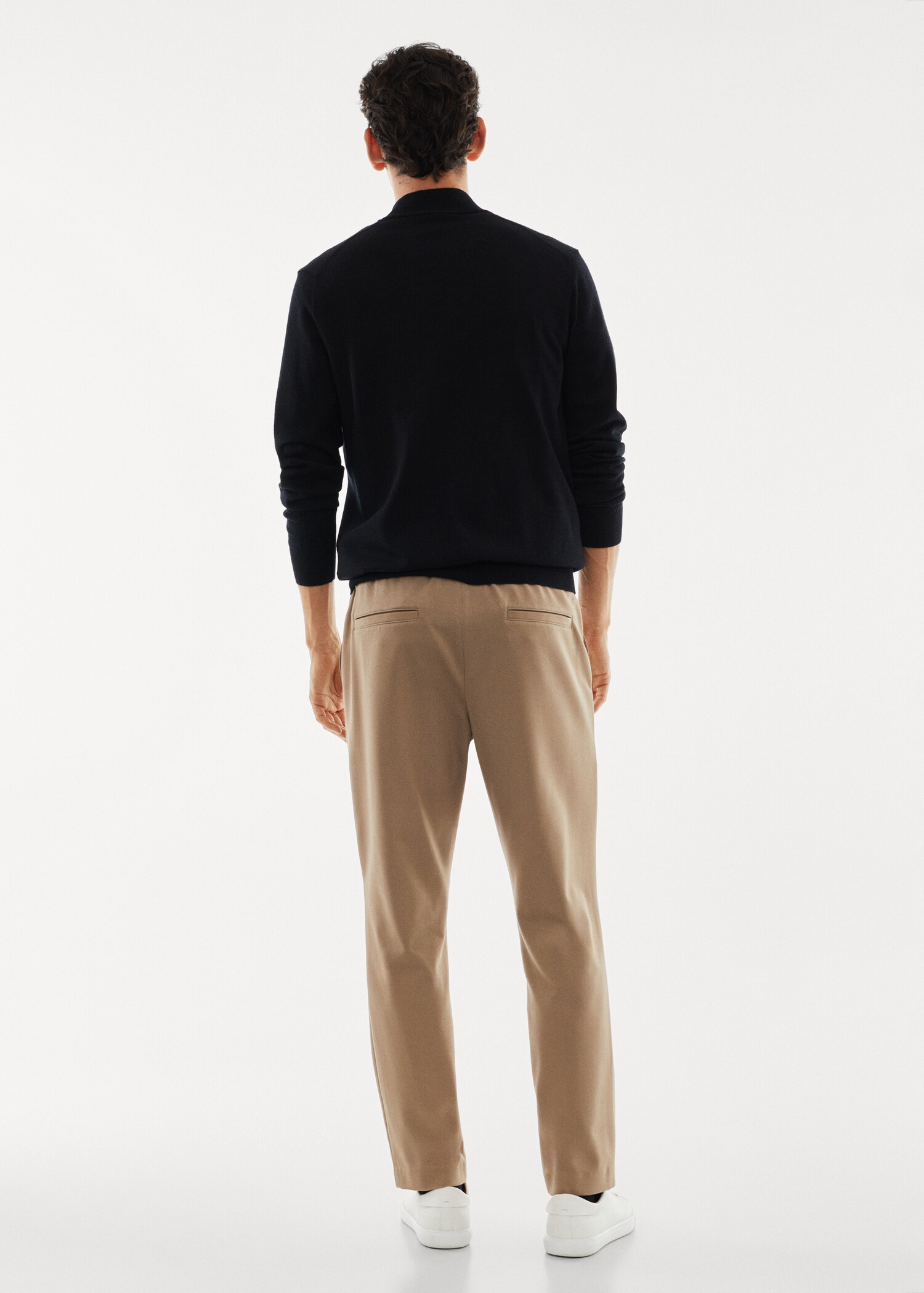Pullover aus 100 % Merinowolle mit Zip-Kragen - Rückseite des Artikels