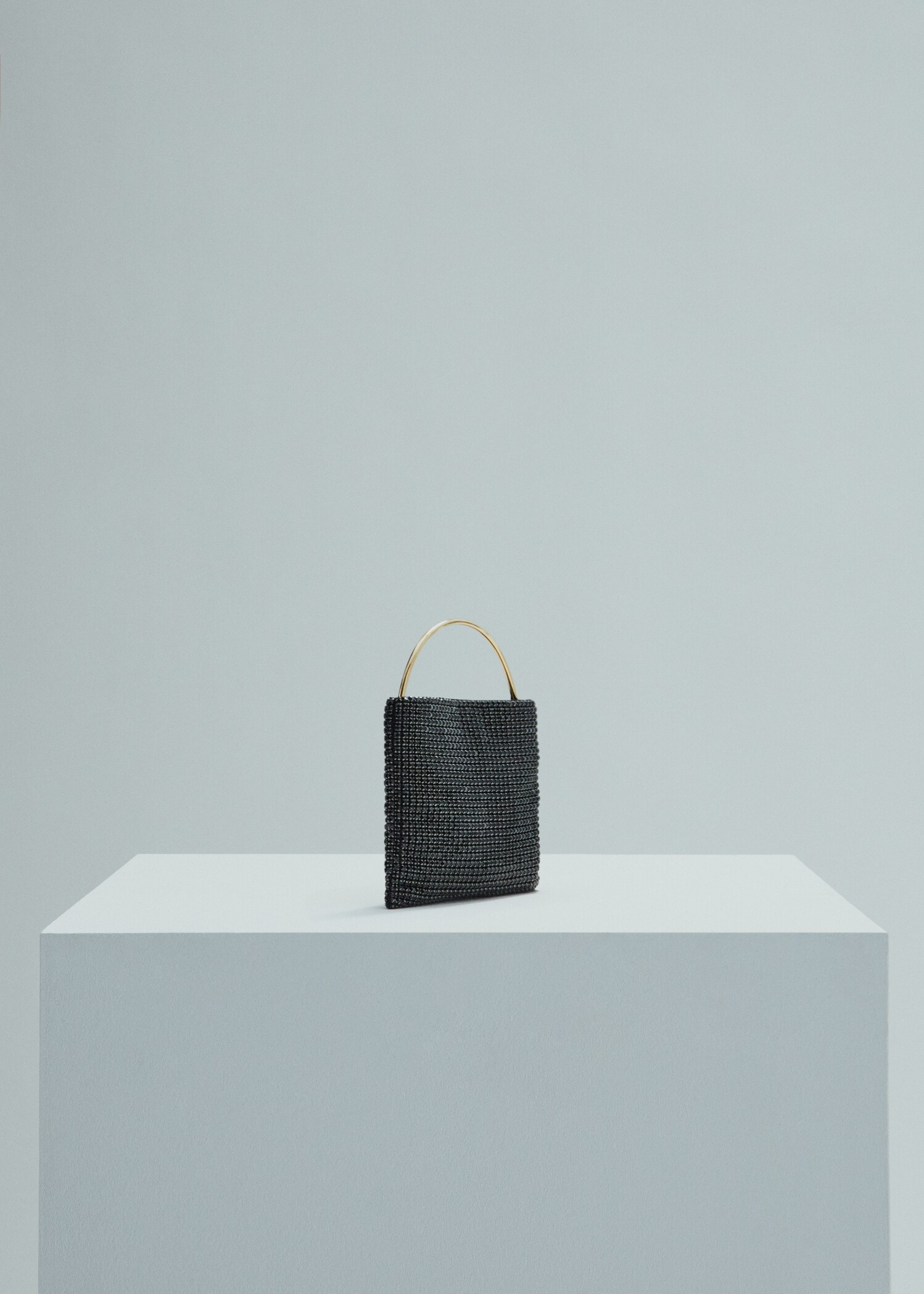 Rhinestone bag with rigid handle - Medium plane