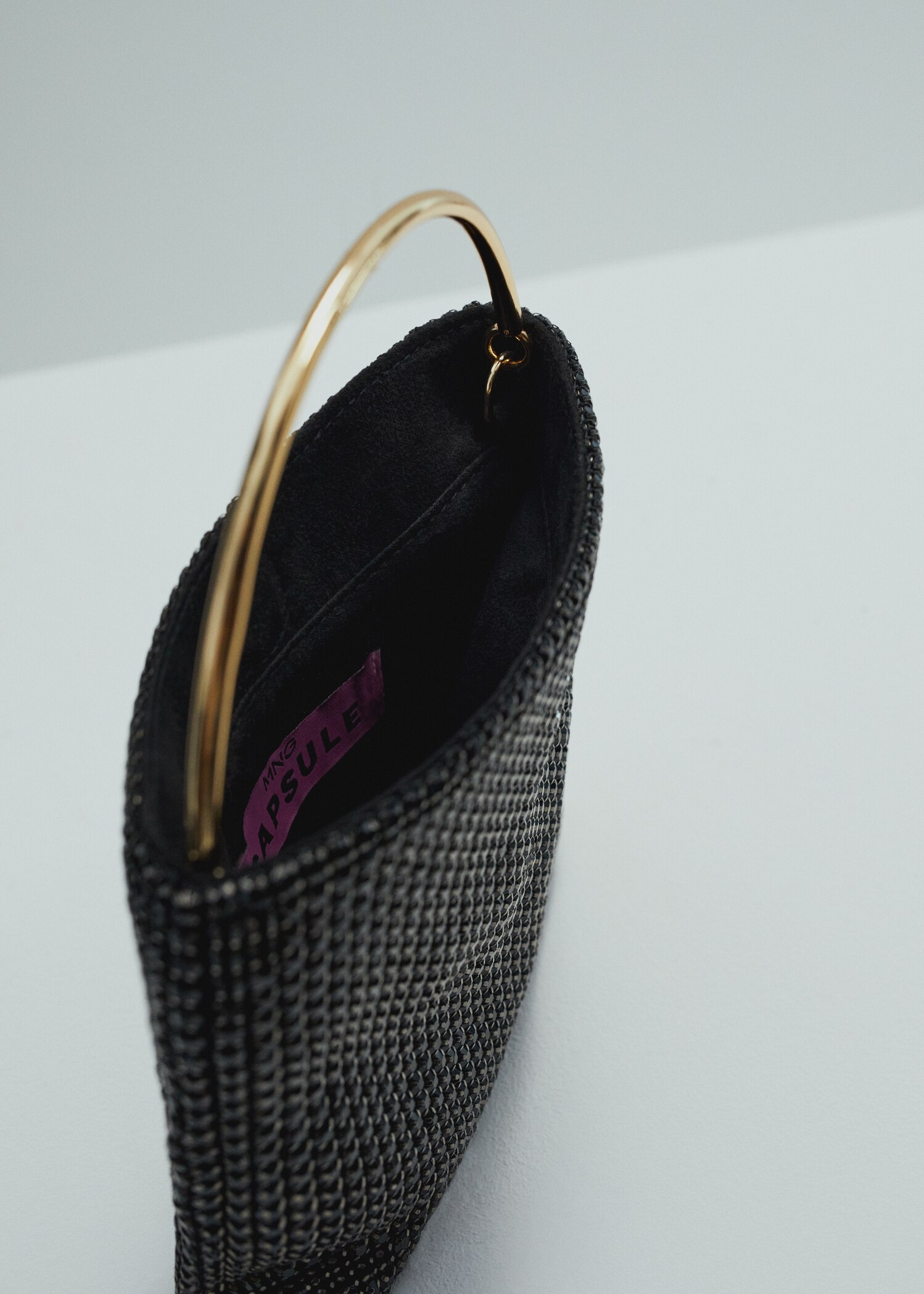 Rhinestone bag with rigid handle - Details of the article 2