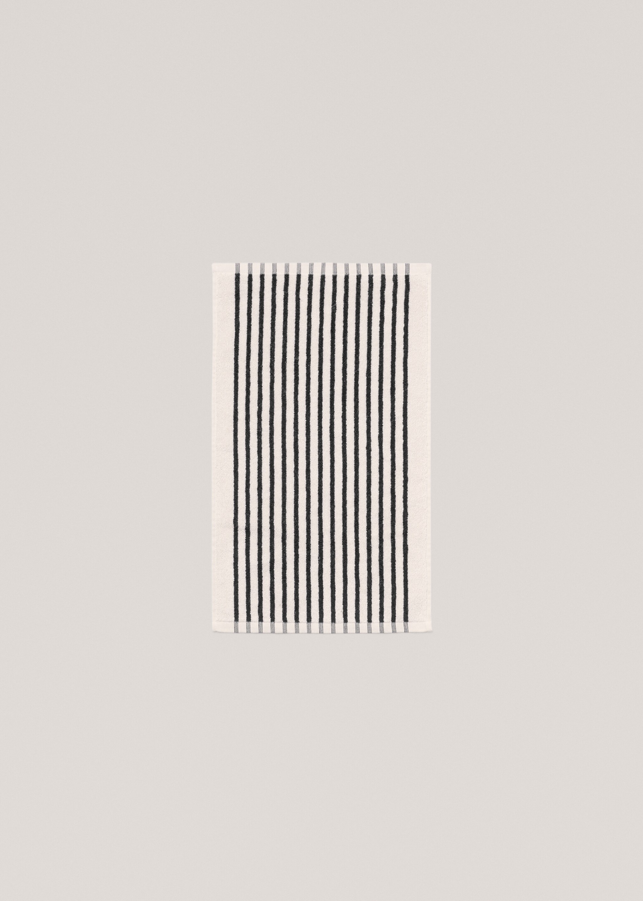 Striped face towel 30x50cm - Details of the article 3, Ecru. Ref: 57004796-00.