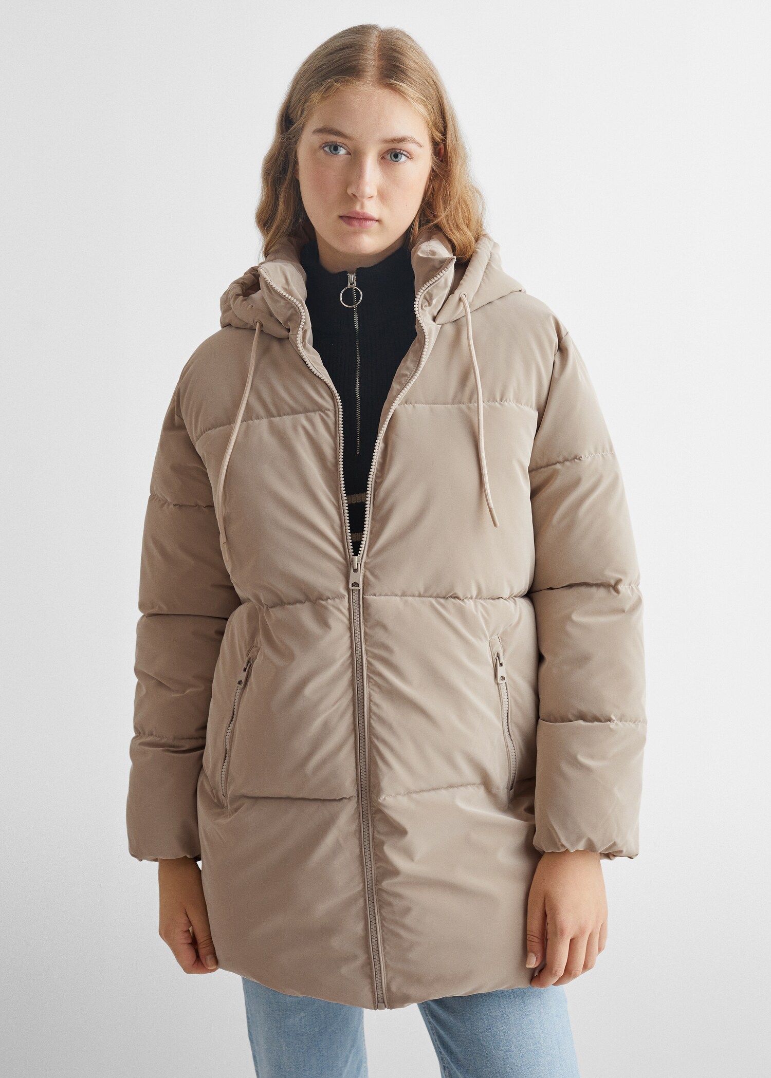 Quilted long coat - Medium plane
