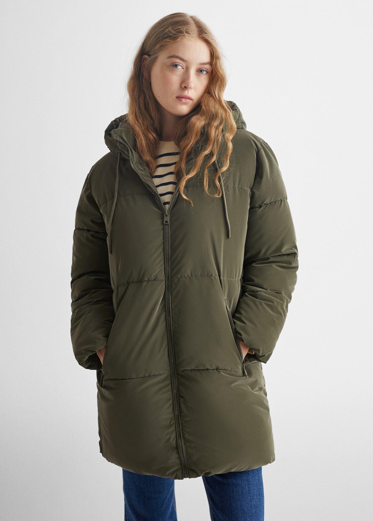 Quilted long coat - Medium plane