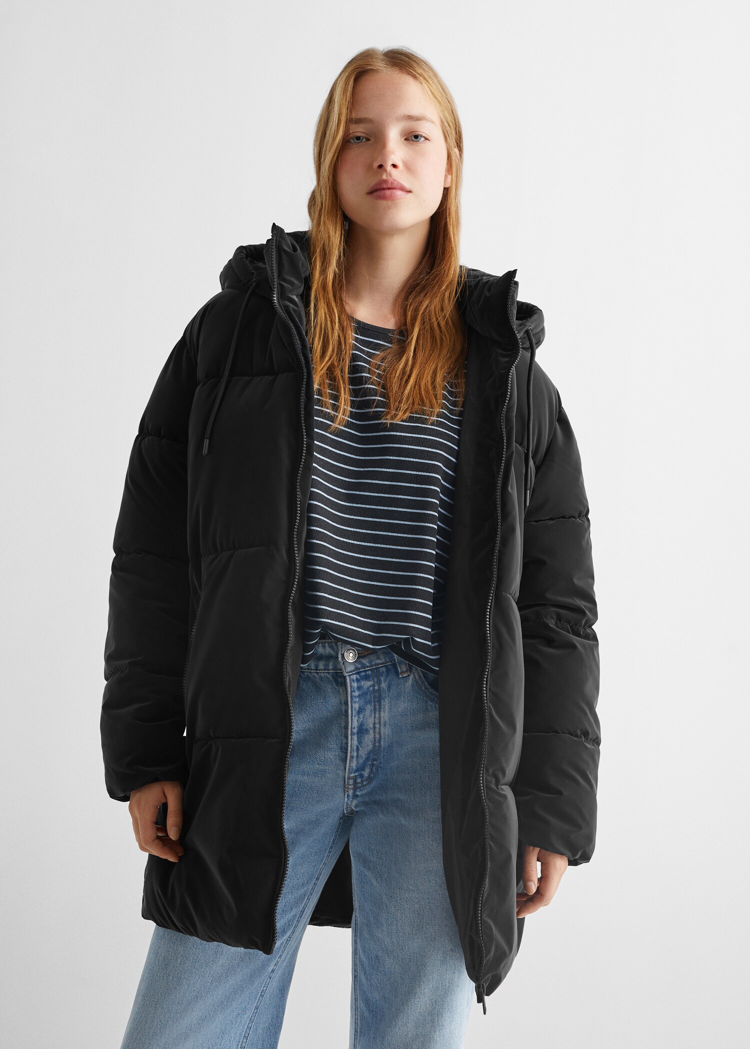 Quilted long coat - Medium plane