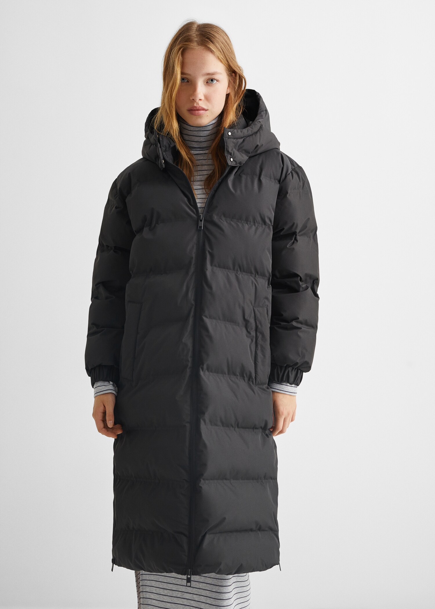 Quilted long coat - Medium plane