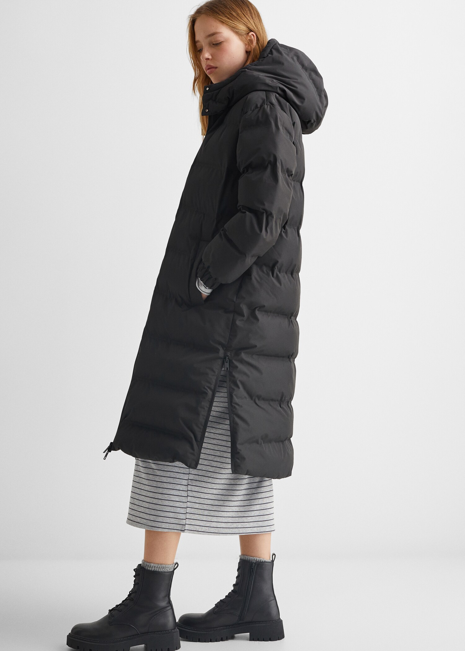 Quilted long coat - Details of the article 4