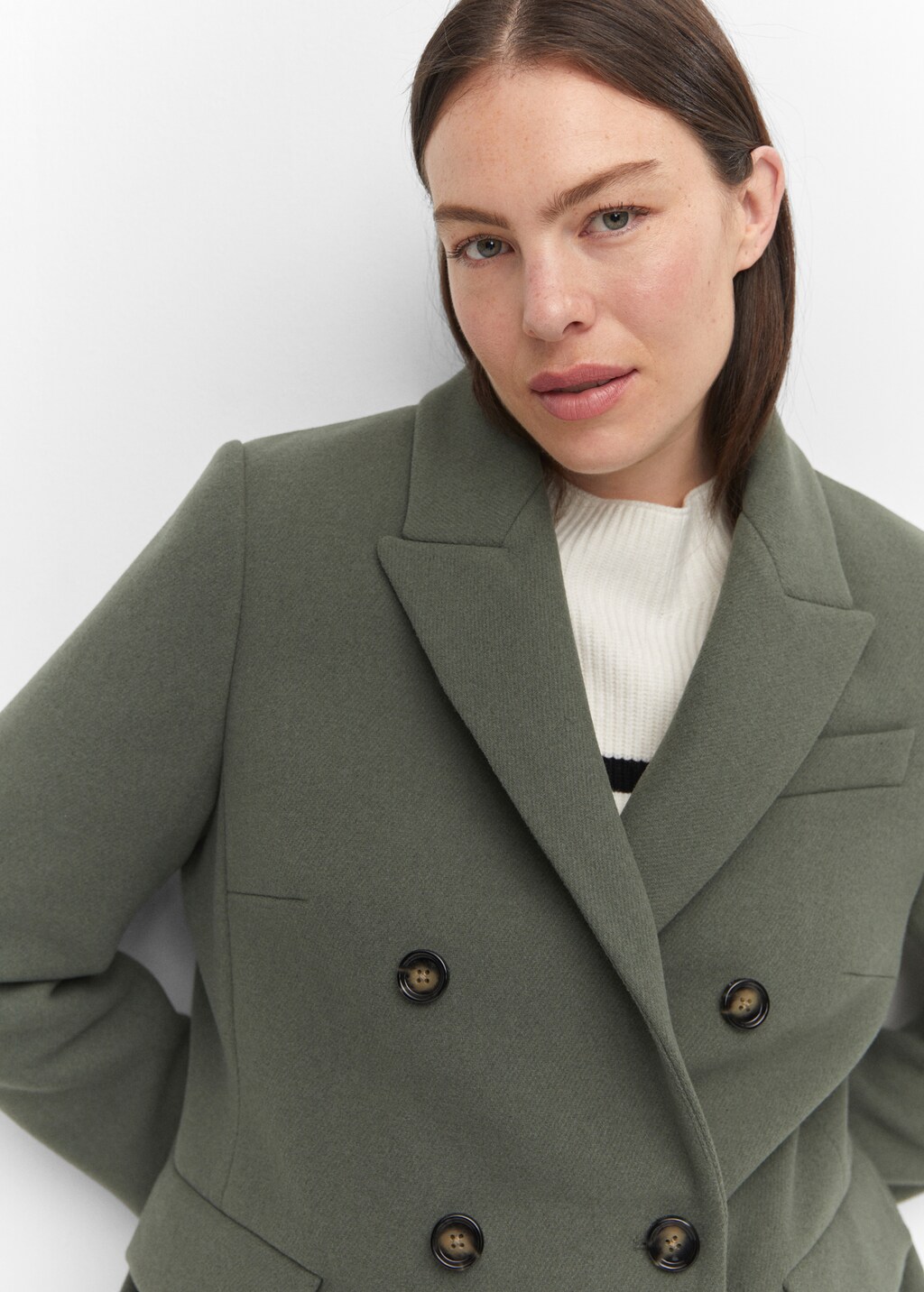 Wool double-breasted coat - Women | MANGO OUTLET USA