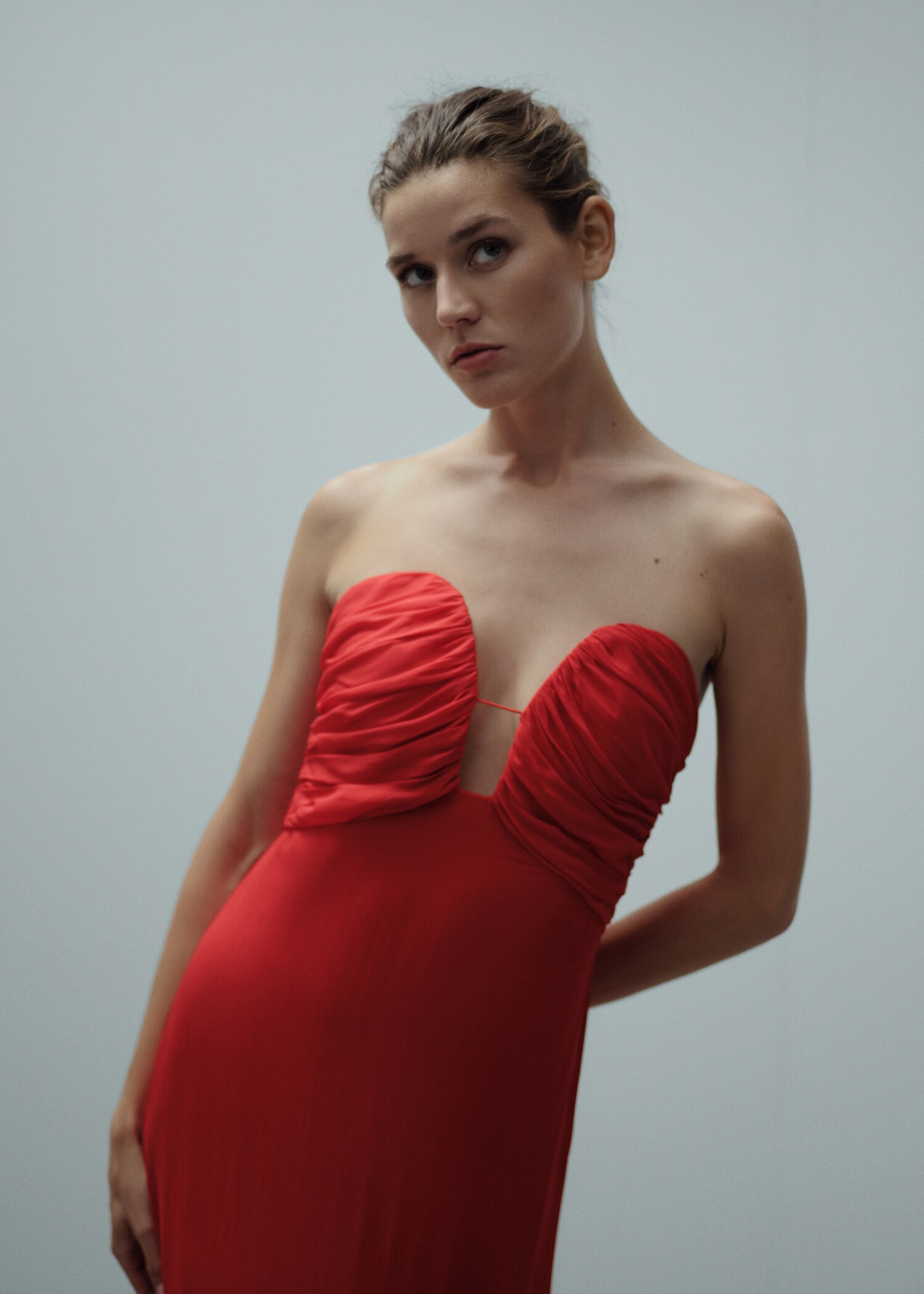 Strapless dress with sweetheart neckline - Medium plane