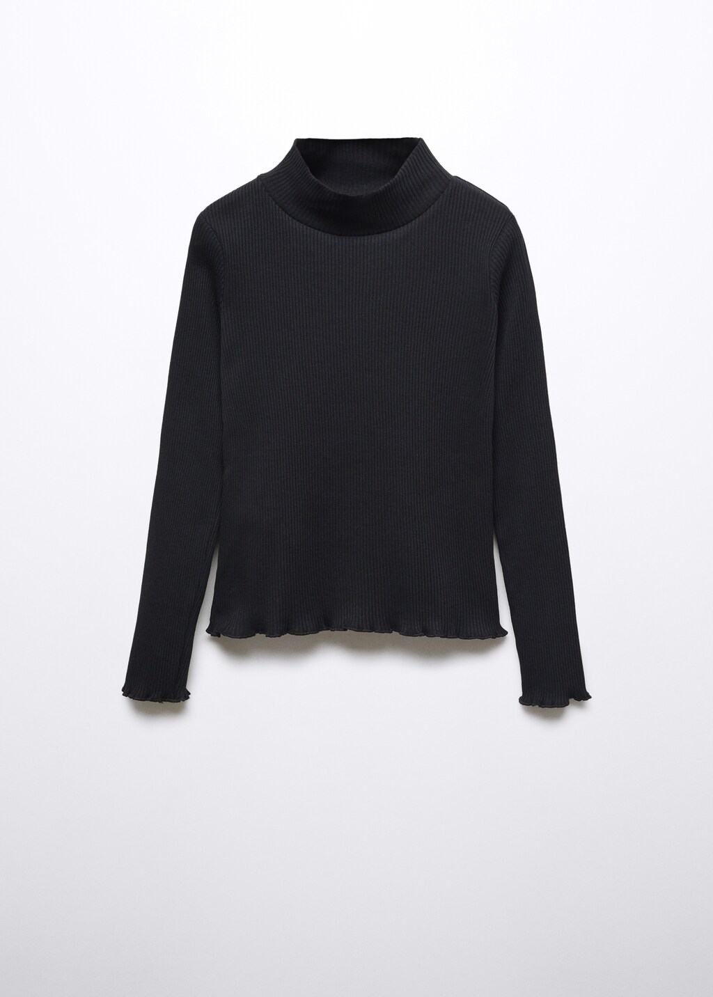 Ribbed high neck t shirt Girls MANGO OUTLET United Kingdom
