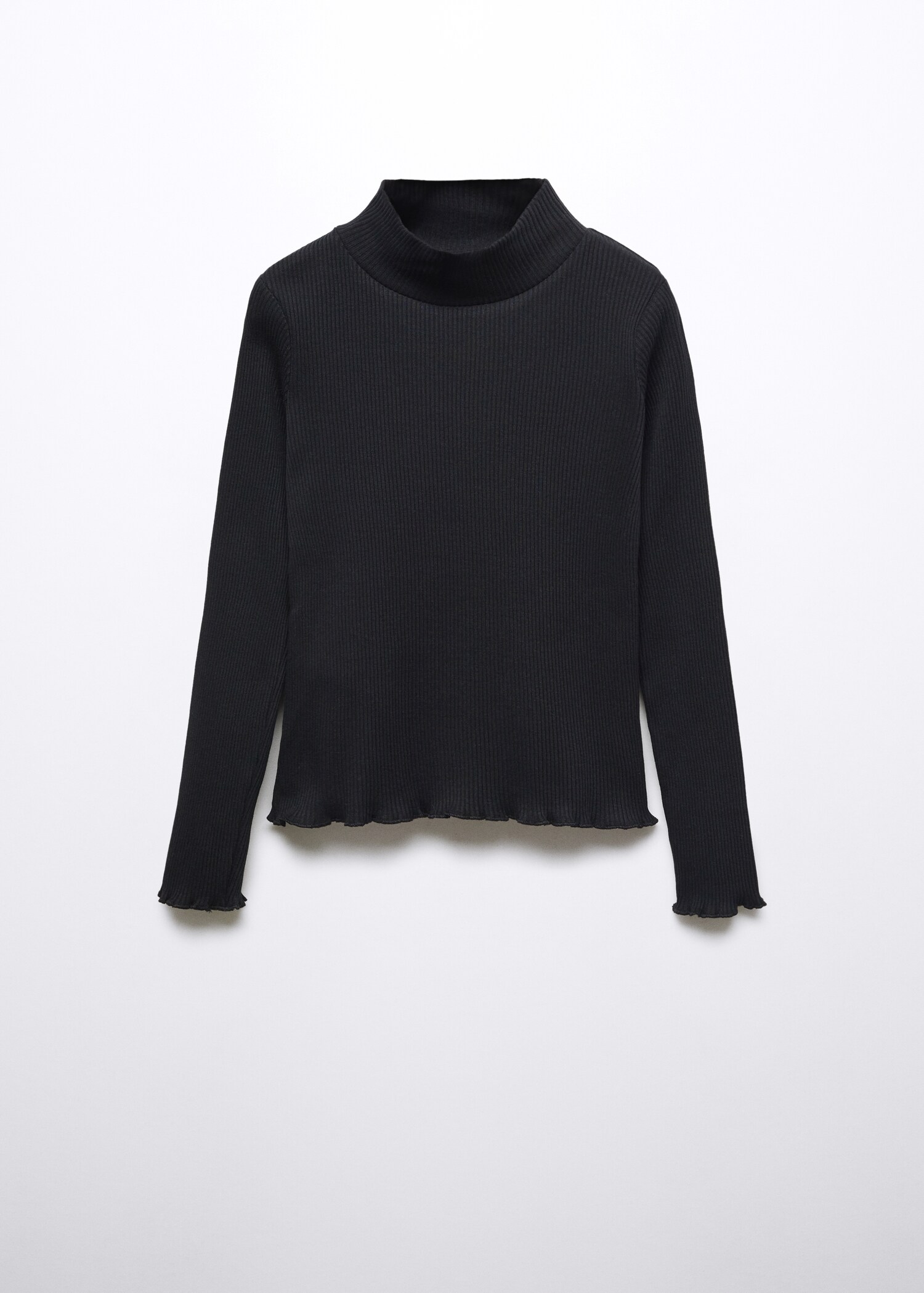 Ribbed high neck t-shirt - Article without model