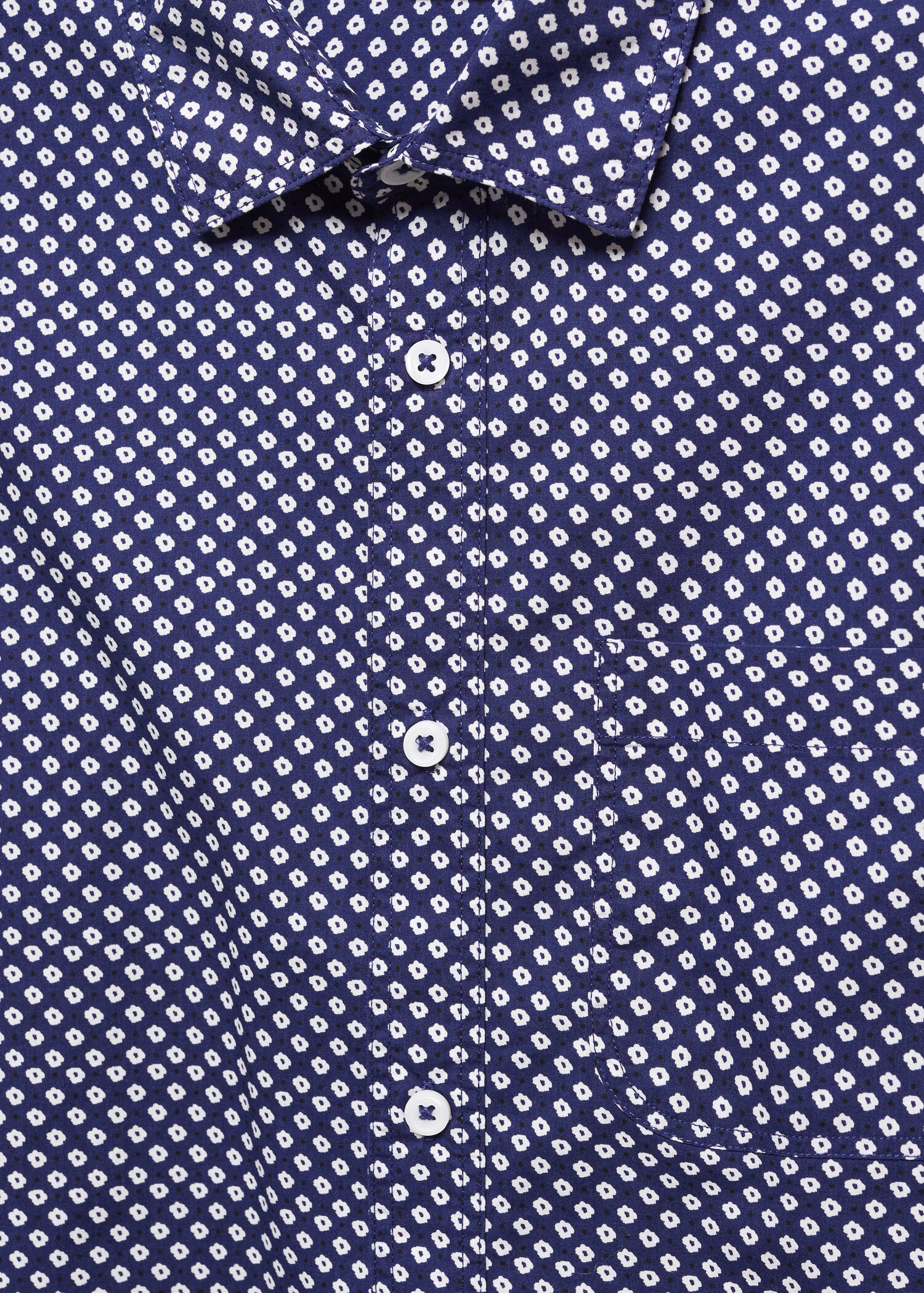Kurzärmliges Hemd aus 100 % Baumwolle mit Mikromuster - Detail des Artikels 8