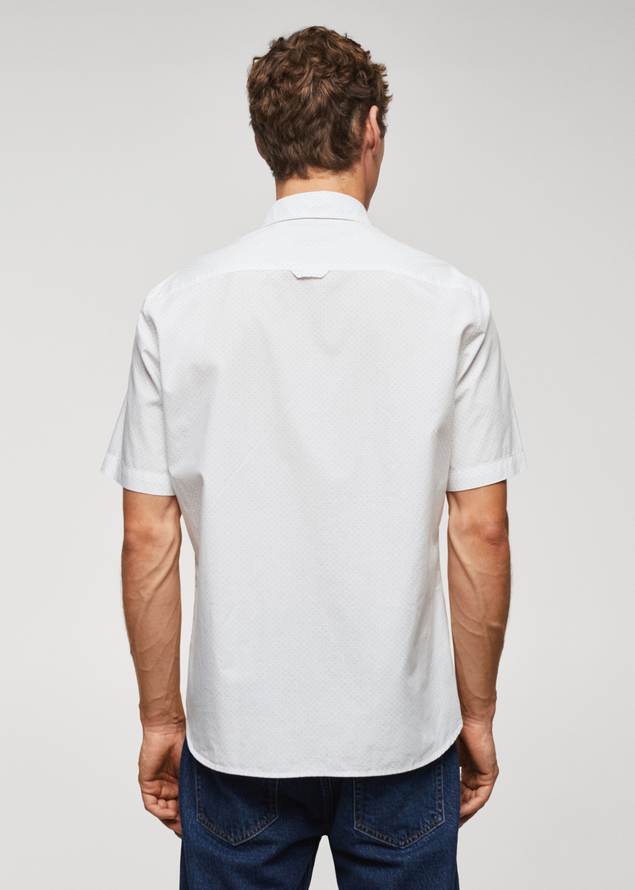 Chemise 100 % coton manches courtes en micro-imprimé - Verso de l’article