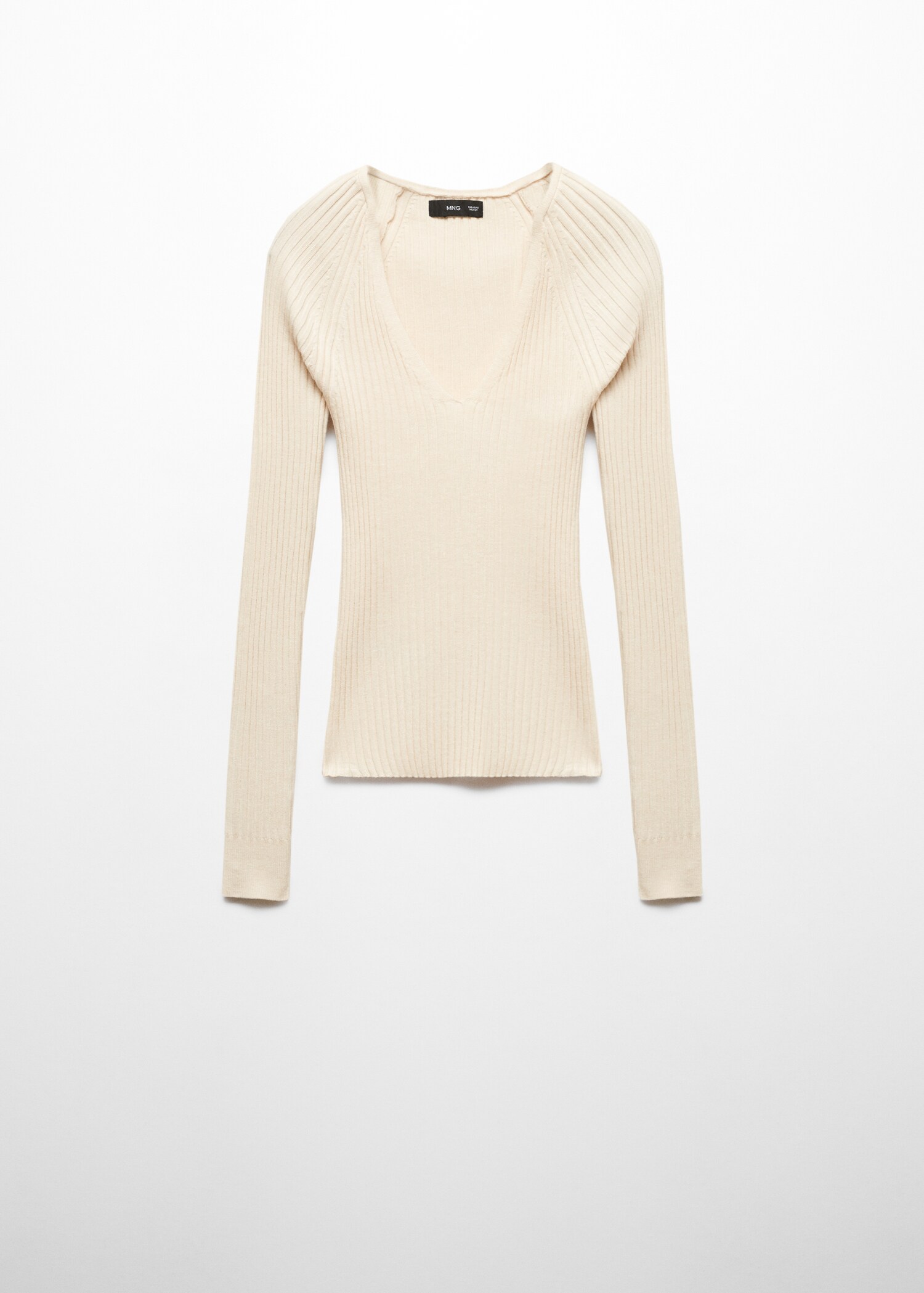 Pull-over côtelé col en V - Article sans modèle