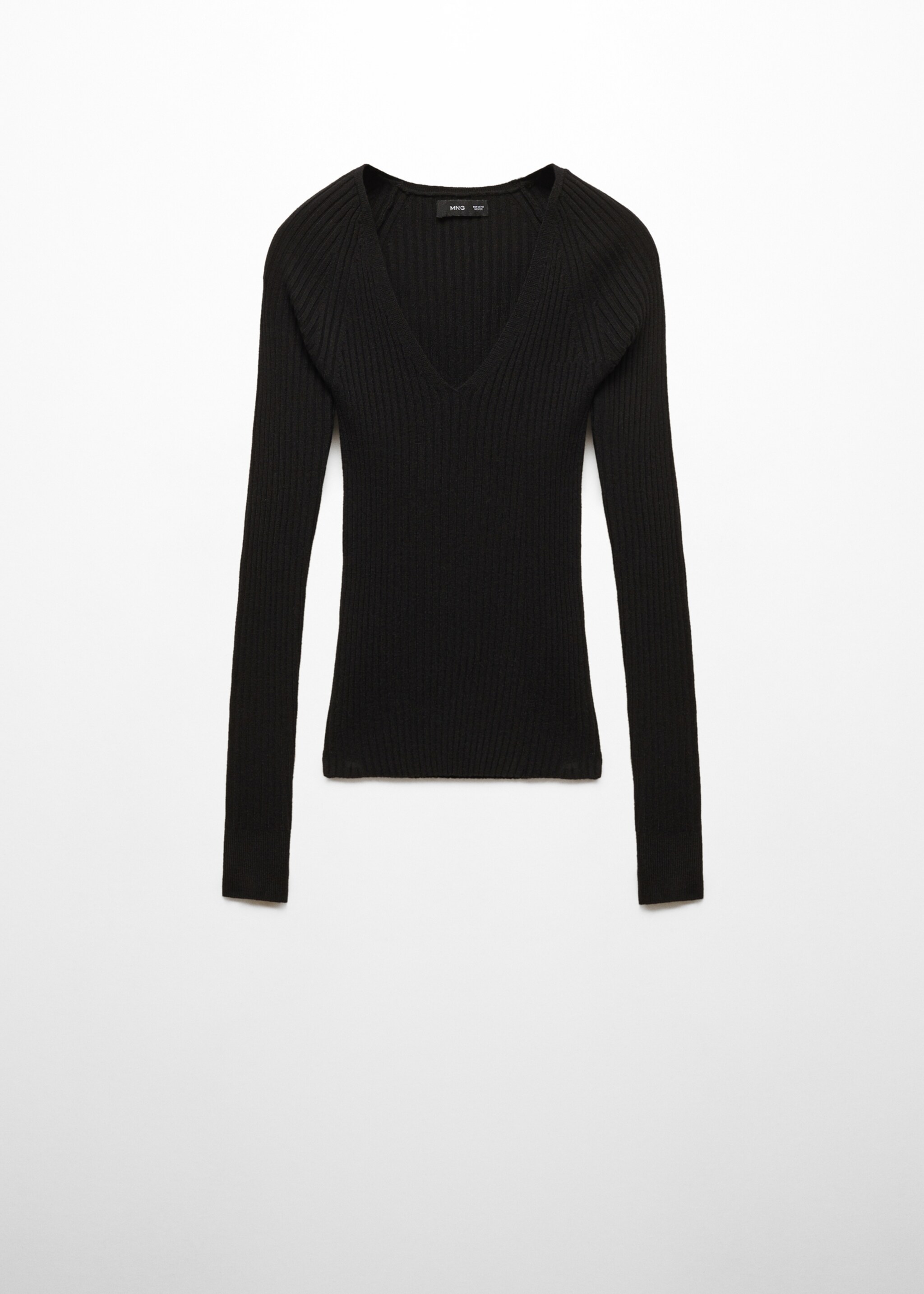 Pull-over côtelé col en V - Article sans modèle