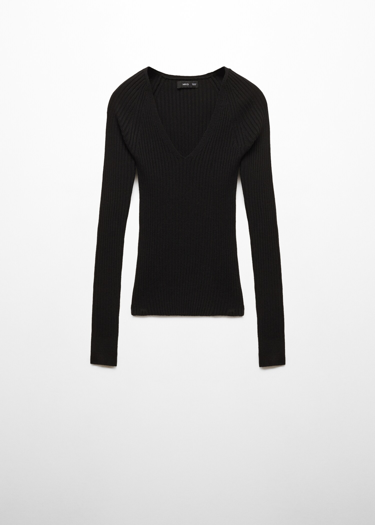 Pull-over côtelé col en V - Article sans modèle