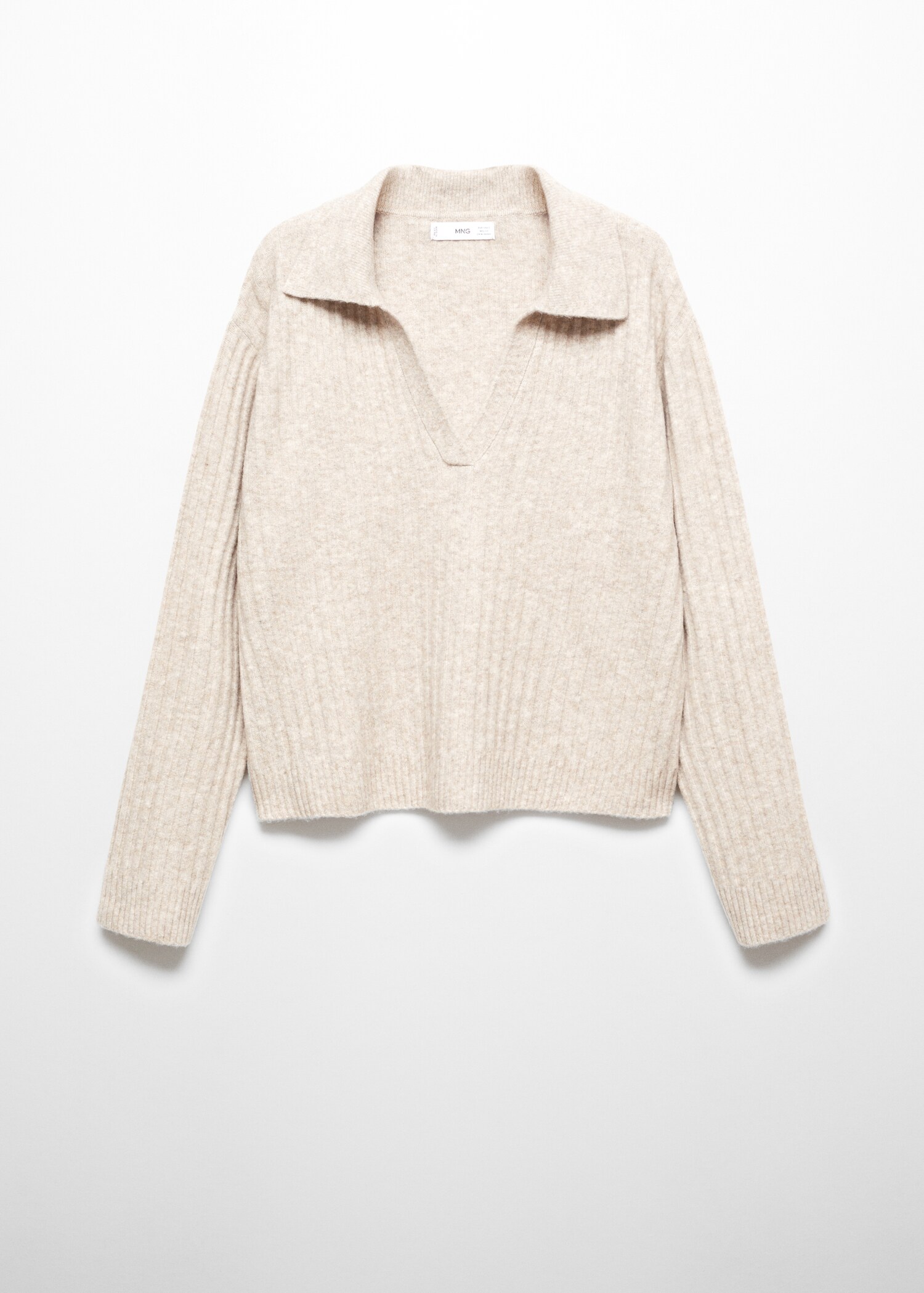 V-neck ribbed knit sweater - Article without model