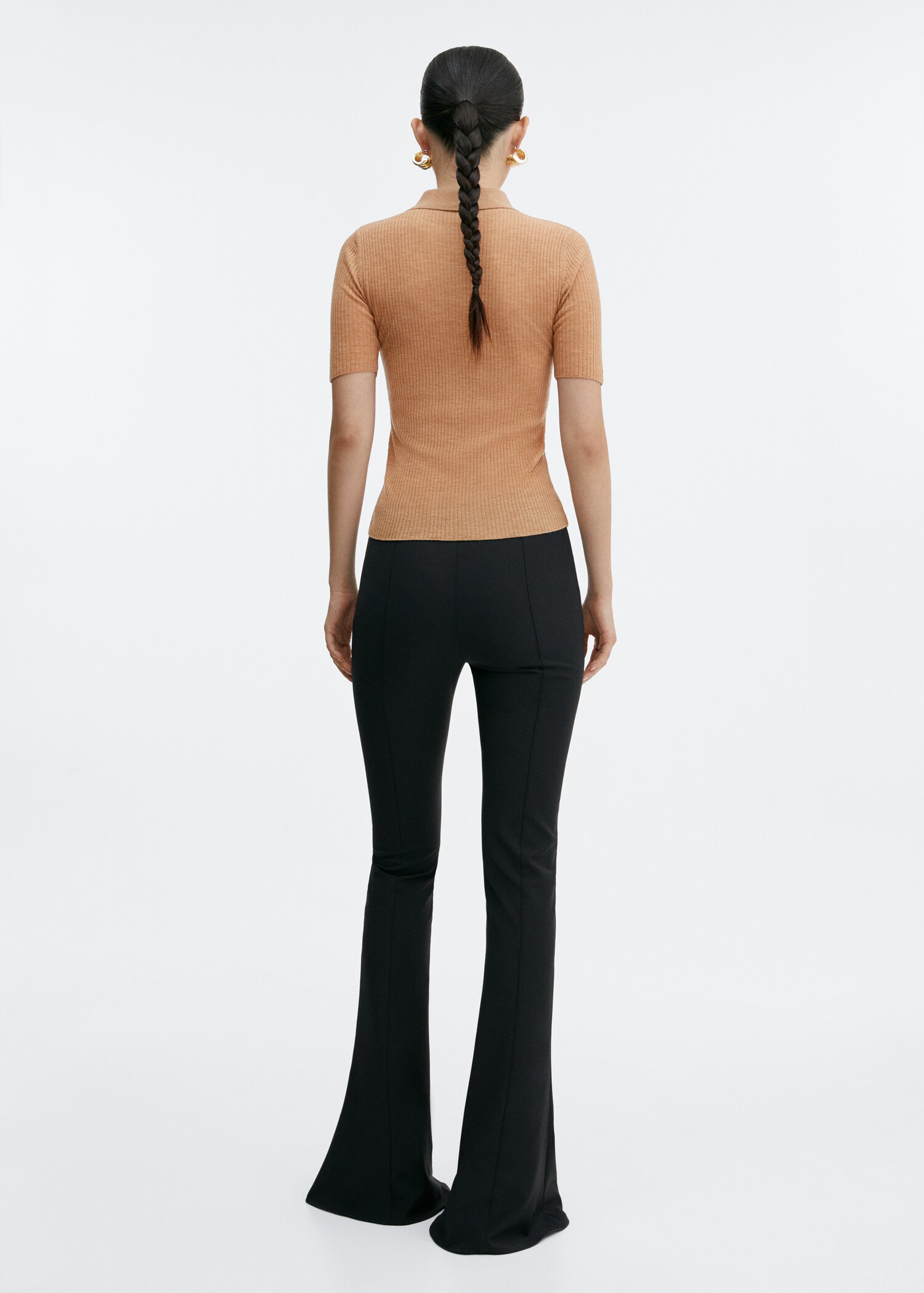 Polo collar wool sweater - Reverse of the article