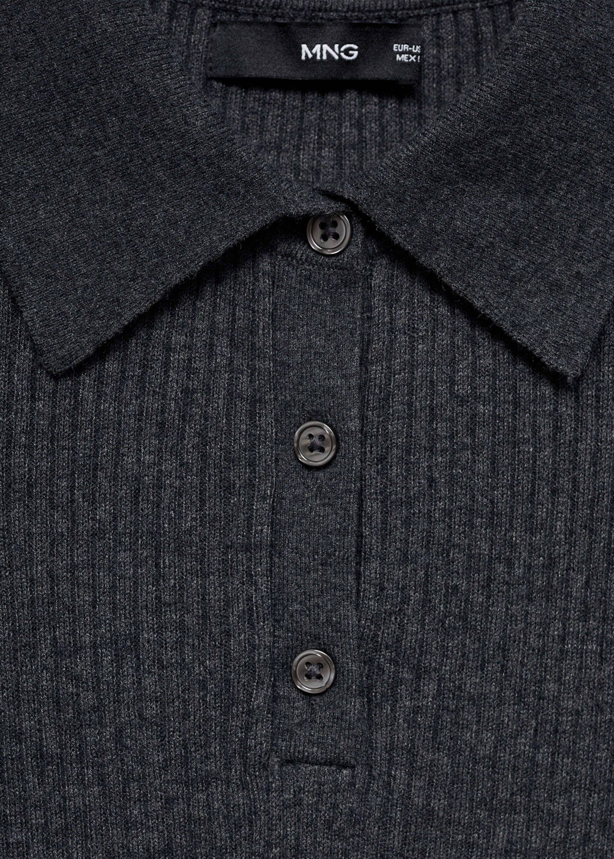 Sweater puniforn - Details of the article 8, Dark Heather Grey. Ref: 57005811-00.