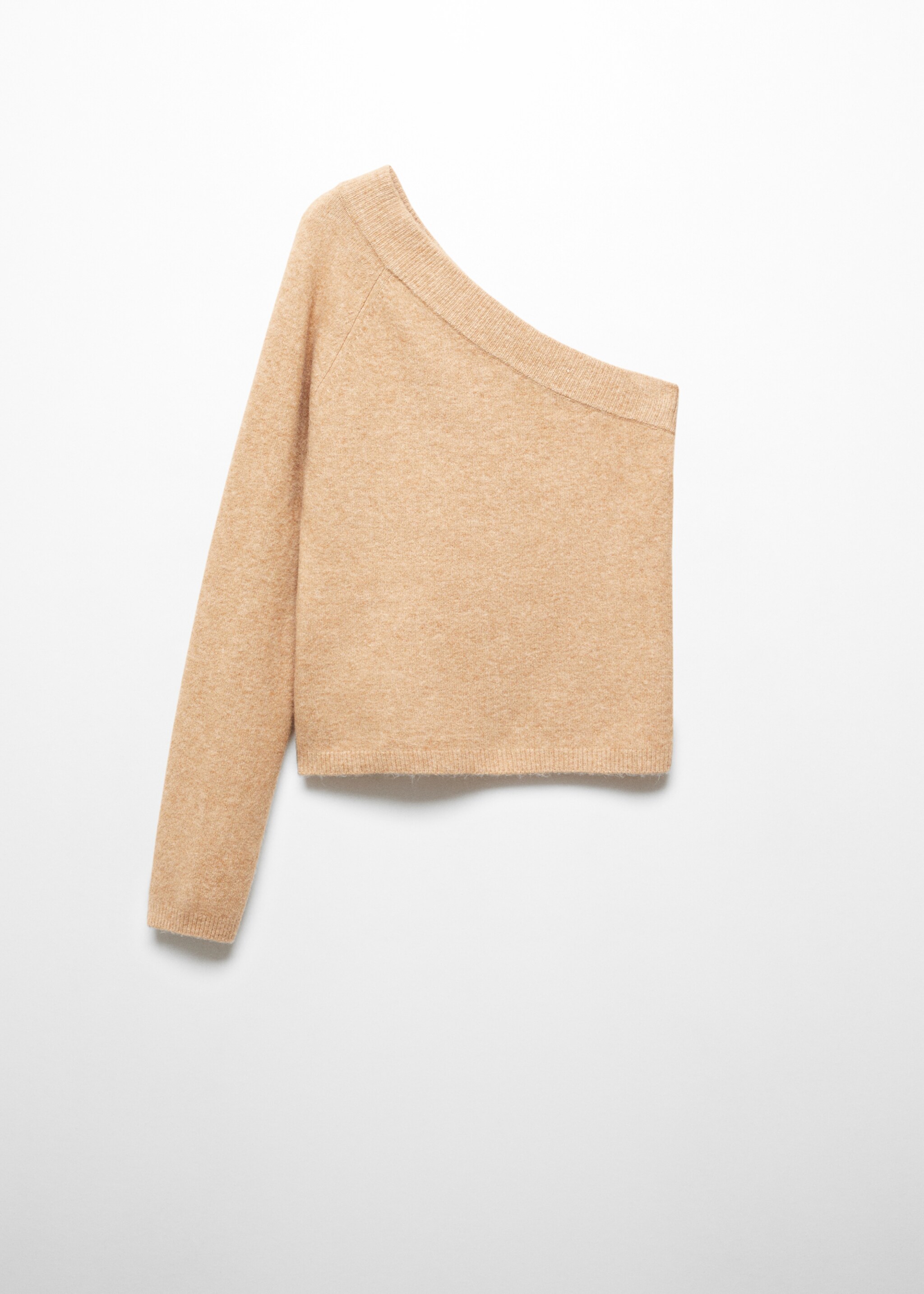 Asymmetric knit sweater - Article without model, Medium Brown. Ref: 57005814-00.