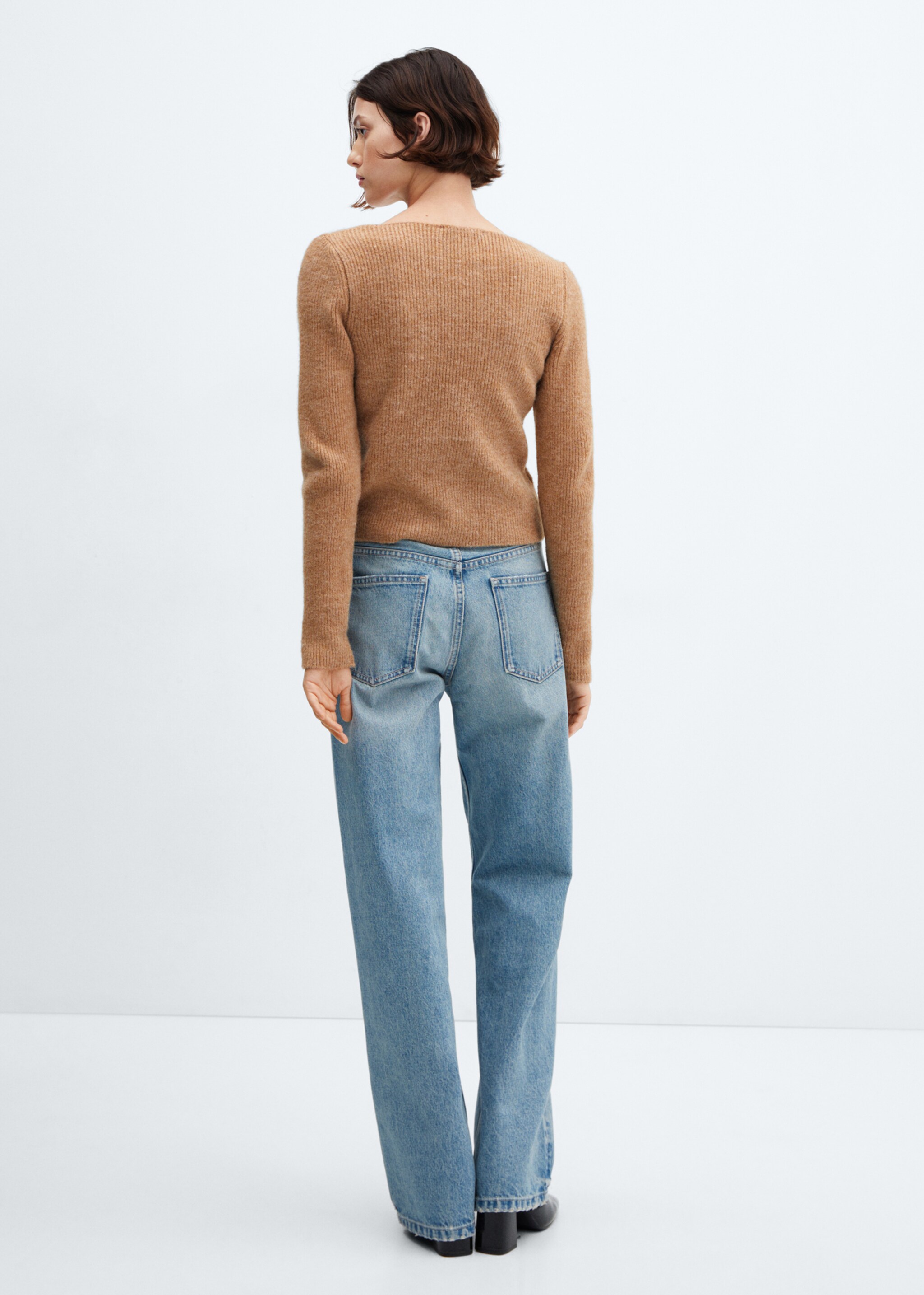 Boat-neck knitted sweater - Reverse of the article